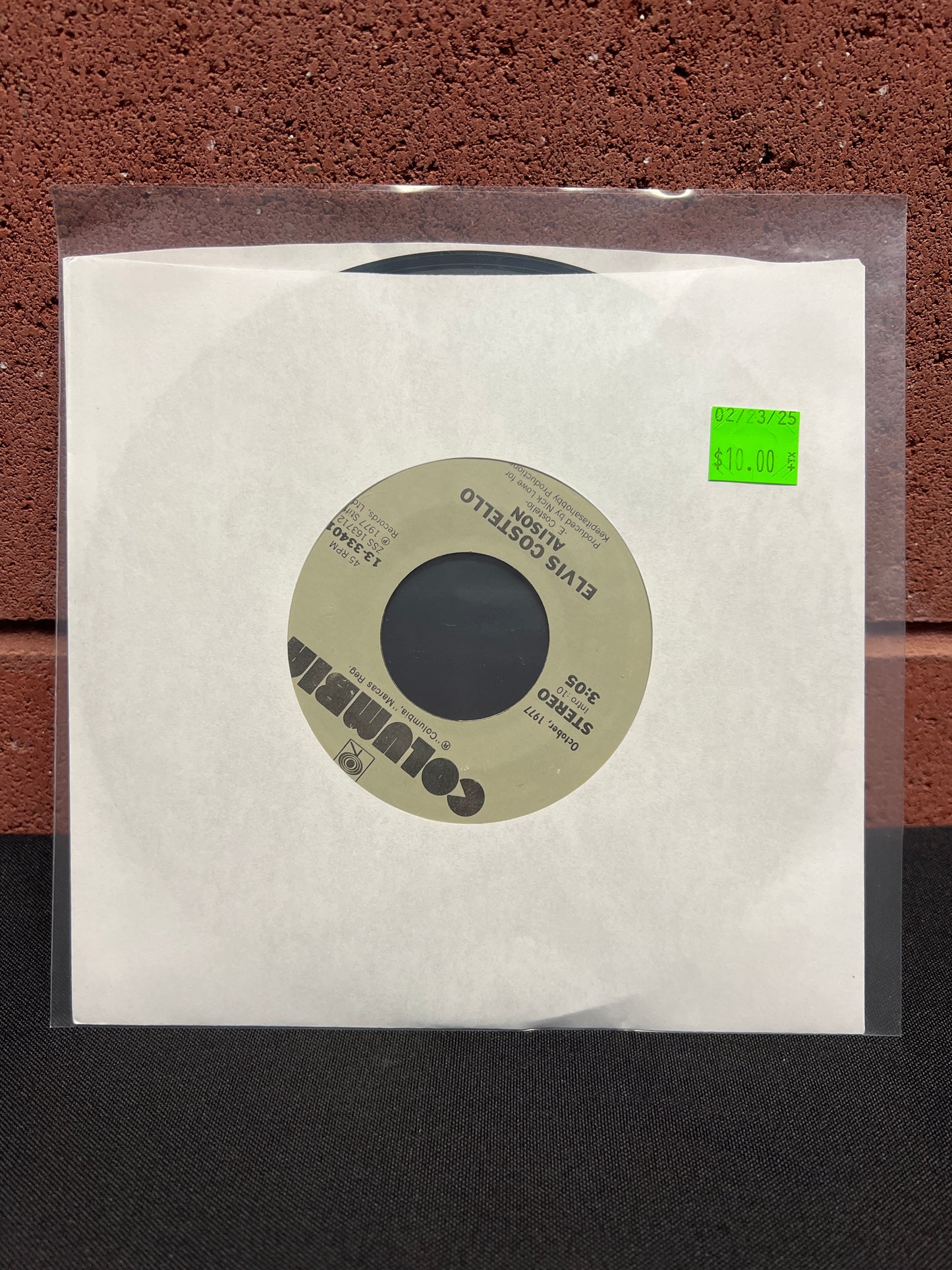 Used Vinyl: Elvis Costello "Alison / Accidents Will Happen" 7"