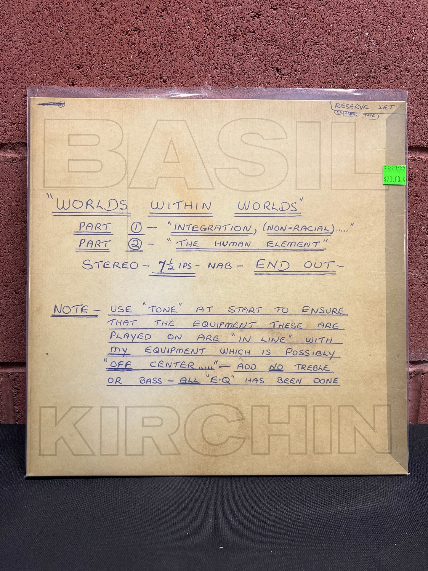 Used Vinyl: Basil Kirchin "Worlds Within Worlds" LP