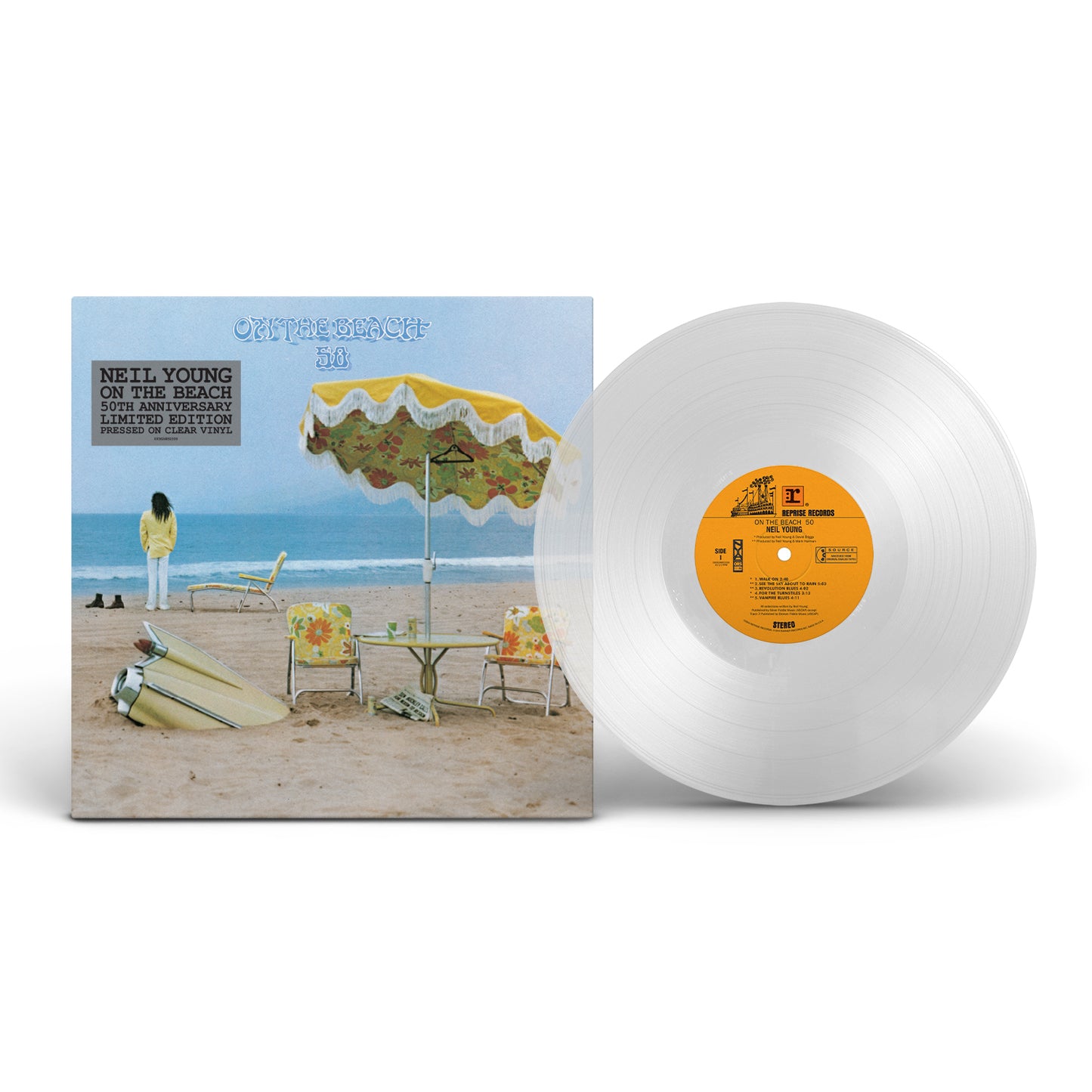 Neil Young "On the Beach (50th Anniversary)" LP (Clear Vinyl)