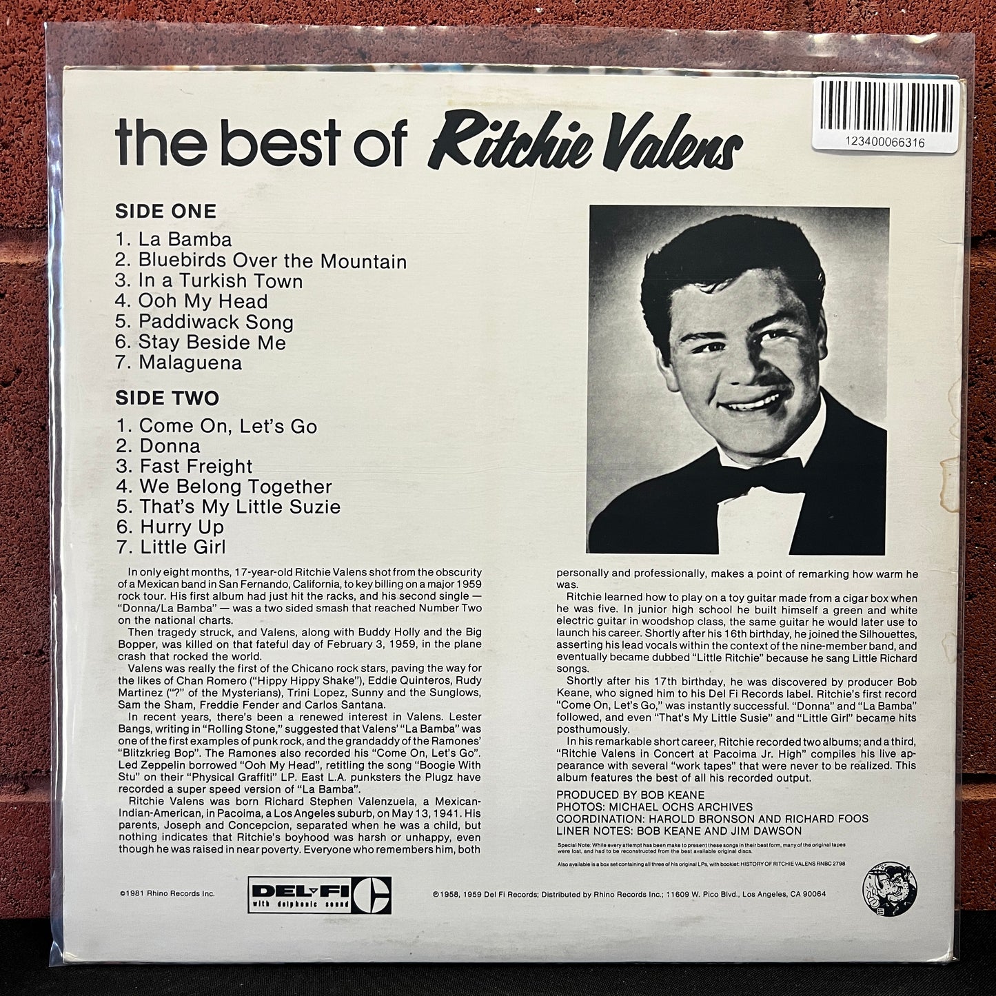 Used Vinyl: Ritchie Valens "The Best Of Ritchie Valens" LP (1986 Press)