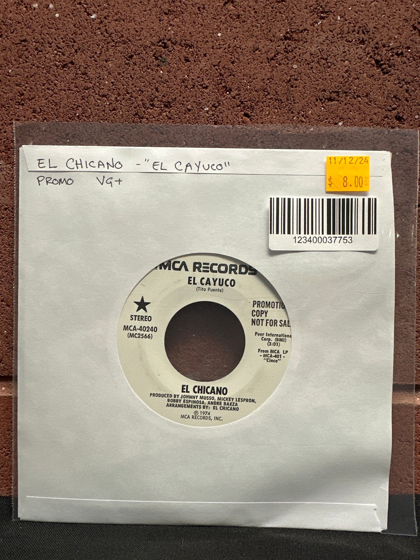 Used Vinyl: El Chicano "El Cayuco" 7" (Promo)