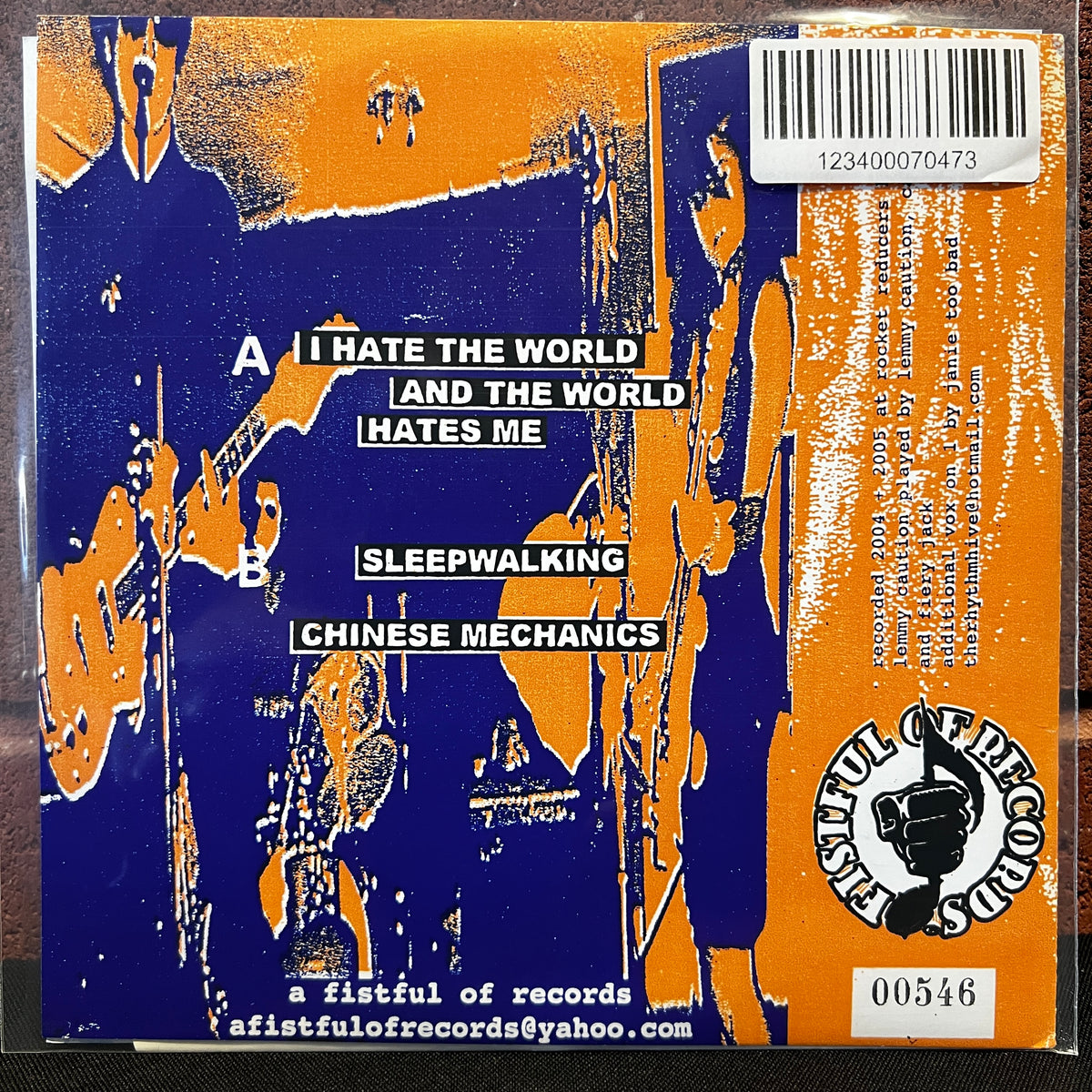 Used Vinyl: Black Time "I Hate The World And The World Hates Me" 7" (2005 Neder Press)