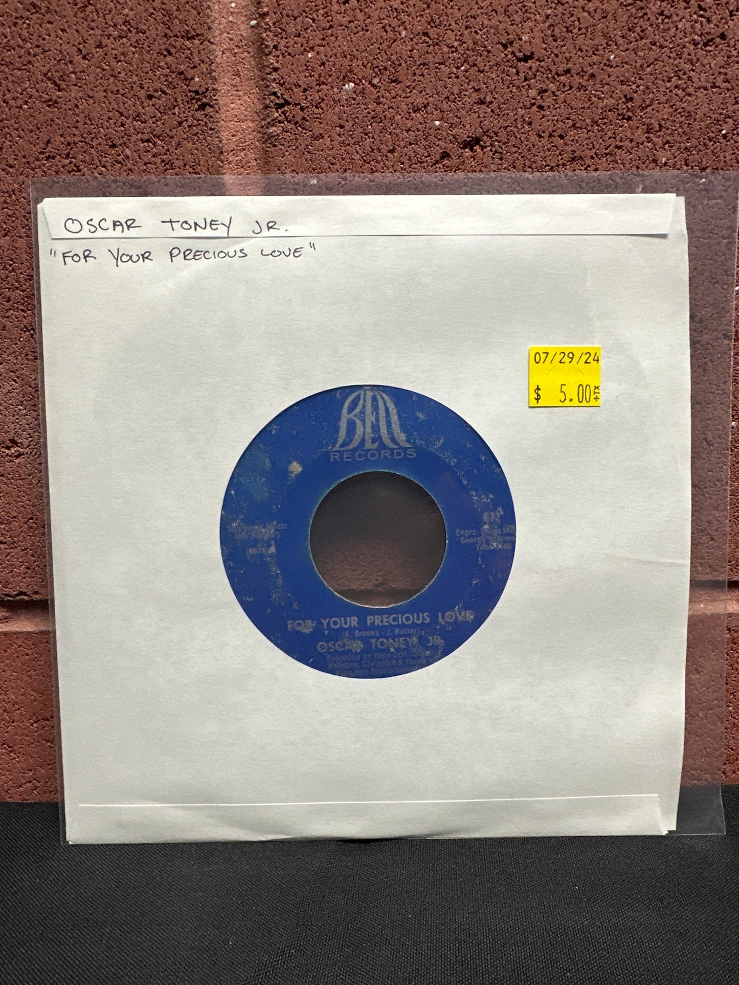 Used Vinyl: Oscar Toney Jr. "For Your Precious Love / Ain't That True Love" 7"