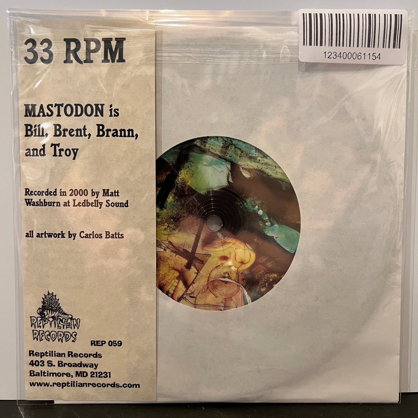 Used Vinyl: Mastodon "Slick Leg" 7" (2001 Picture Disc Press)
