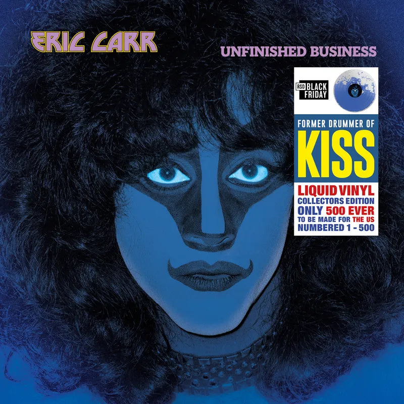 Eric Carr from KISS "Unfinished Business: The LIQUID VINYL NUMBERED EDITION" LP (Blue Liquid Filled) (Black Friday 2025)