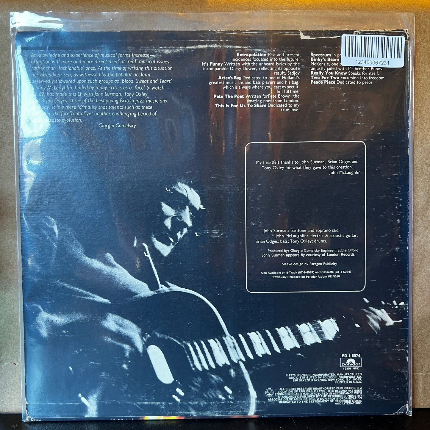 Used Vinyl: John McLaughlin "Extrapolation" LP (1976 Press)