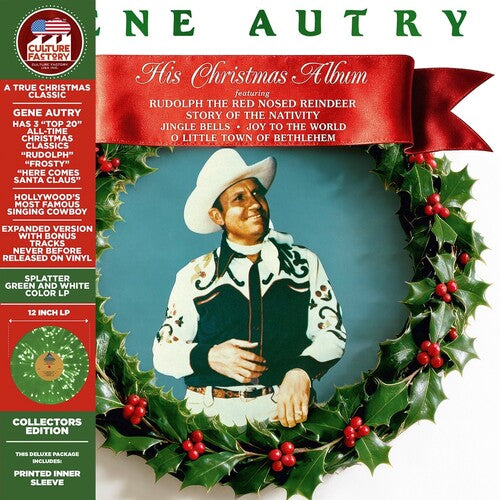 PRE-ORDER: Gene Autry "His Christmas Album (Deluxe Edition)" LP (Color Vinyl)