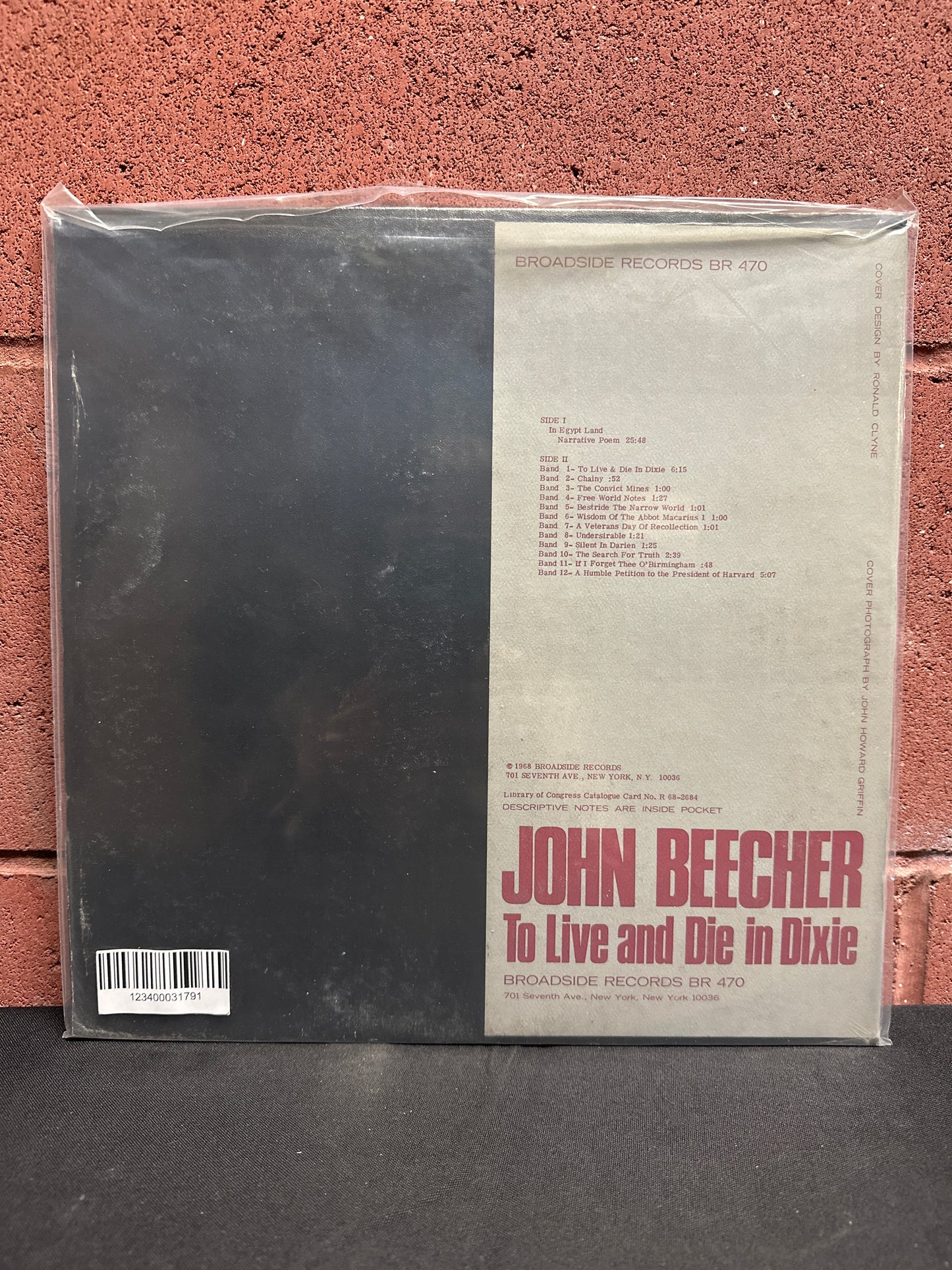 USED VINYL: John Beecher “To Live and Die in Dixie" LP