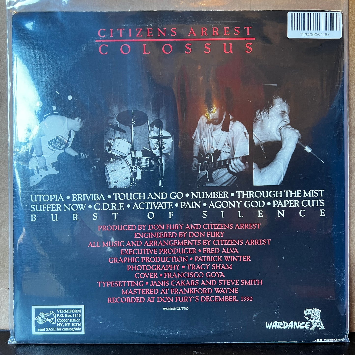 Used Vinyl: Citizens Arrest "Colossus" LP (1991 Press)