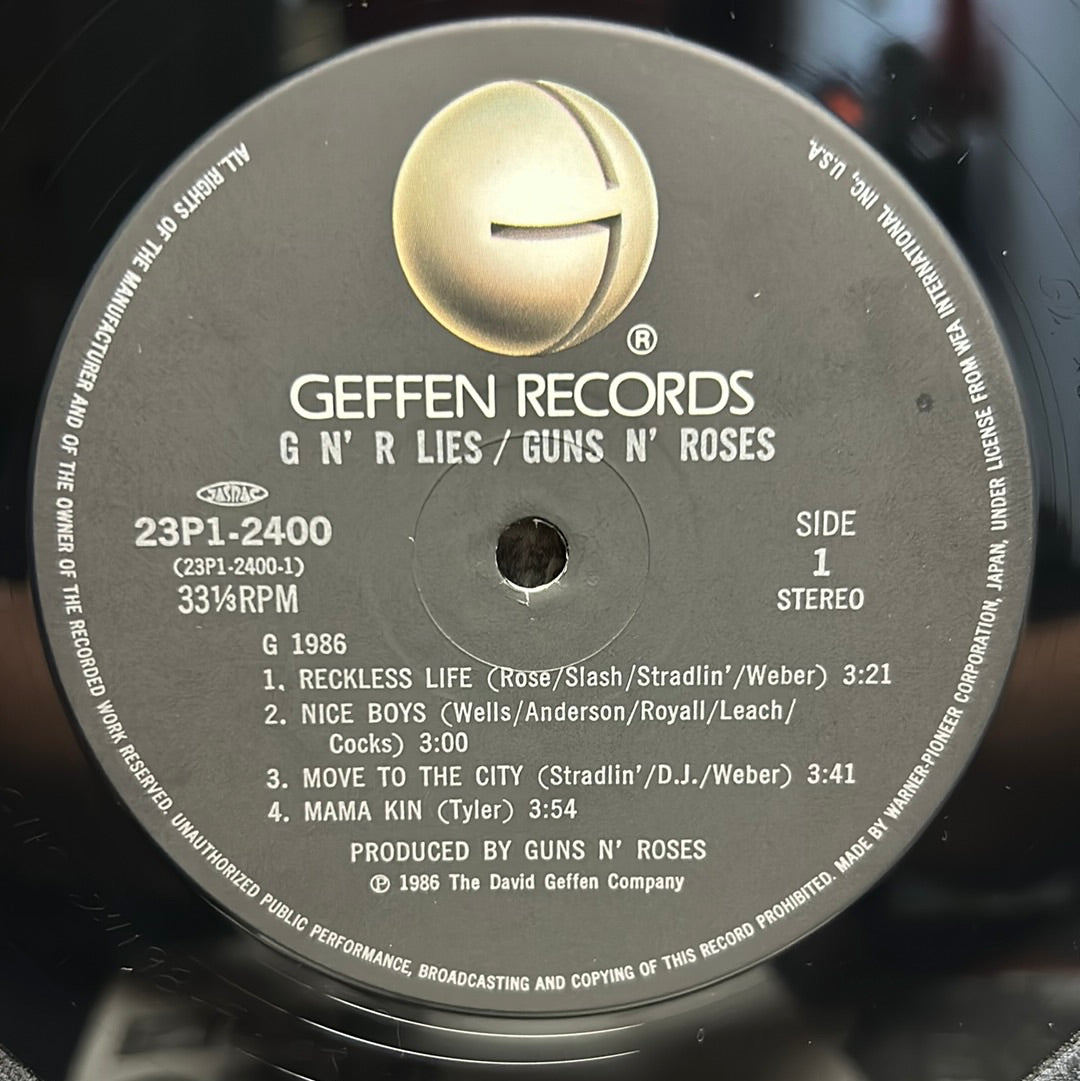 Used Vinyl:  Guns N' Roses "G N' R Lies" LP (Japanese Press)