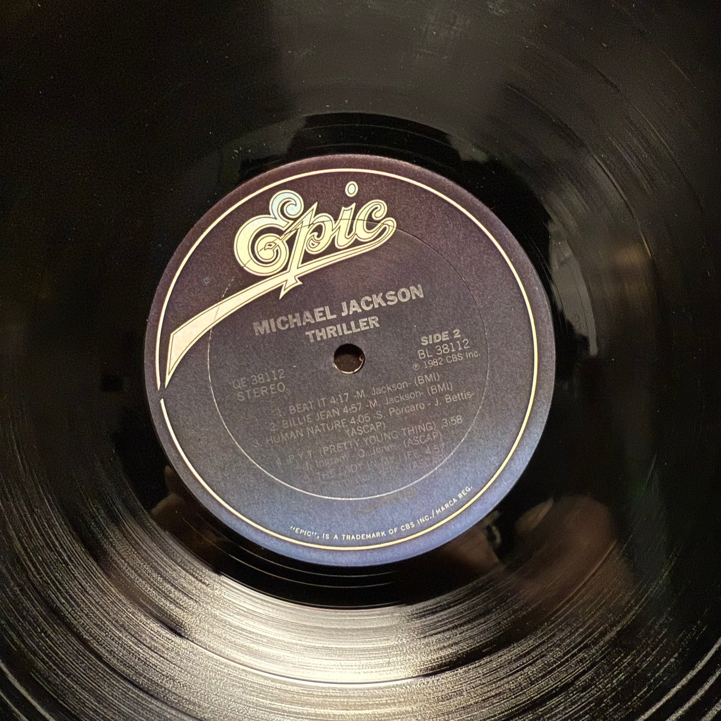 Used Vinyl: Michael Jackson Thriller "Thriller" LP (Misprint, Side 1 label has no text)