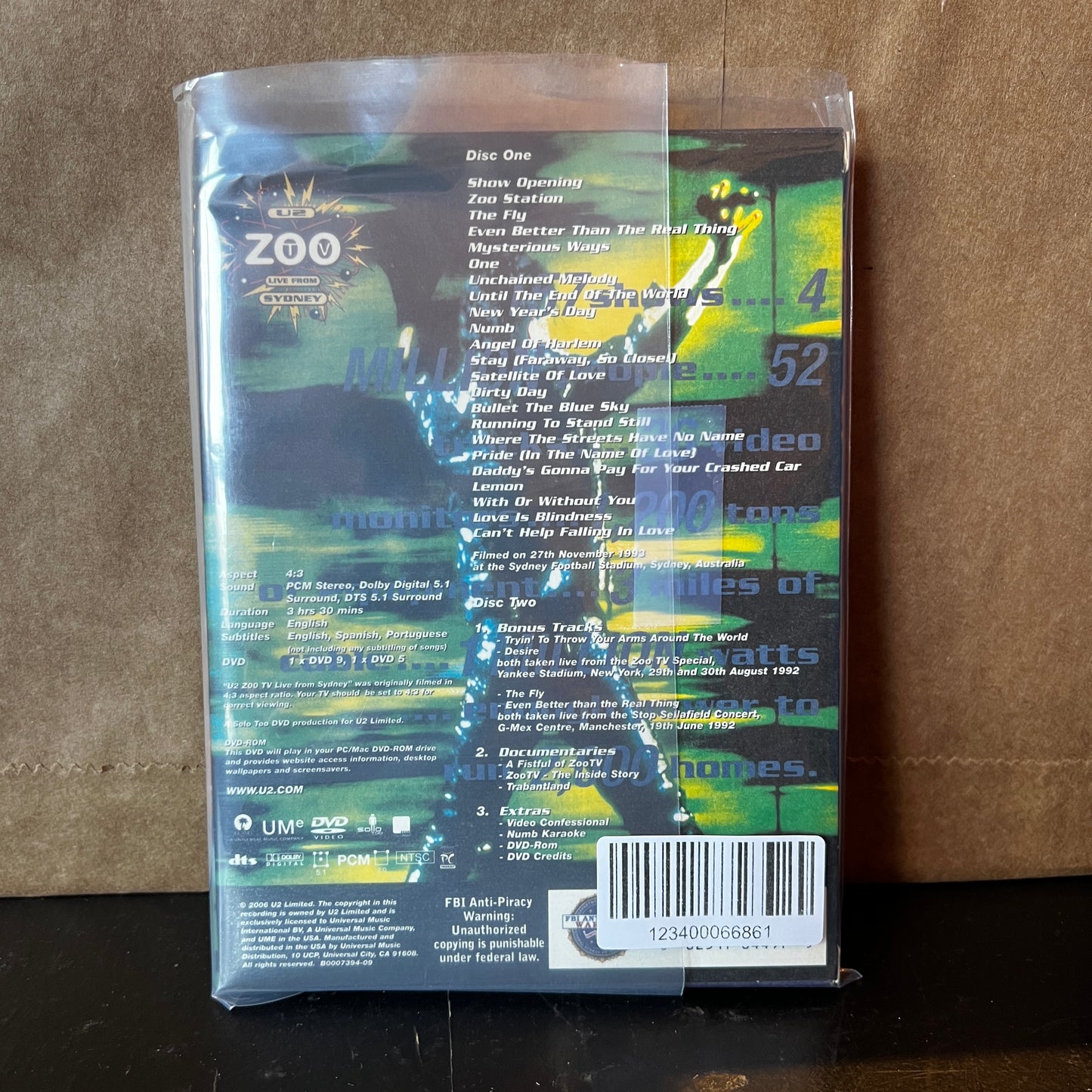 Used DVD: U2 "Zoo TV Live From Sydney" 2xDVD (2006 Press)