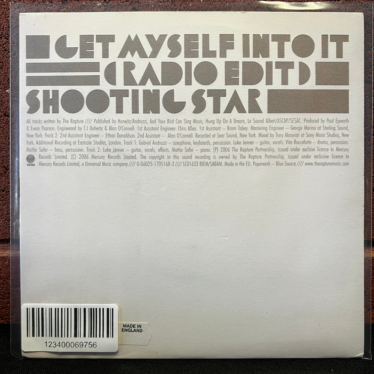Used Vinyl: The Rapture "Get Myself Into It" 7"