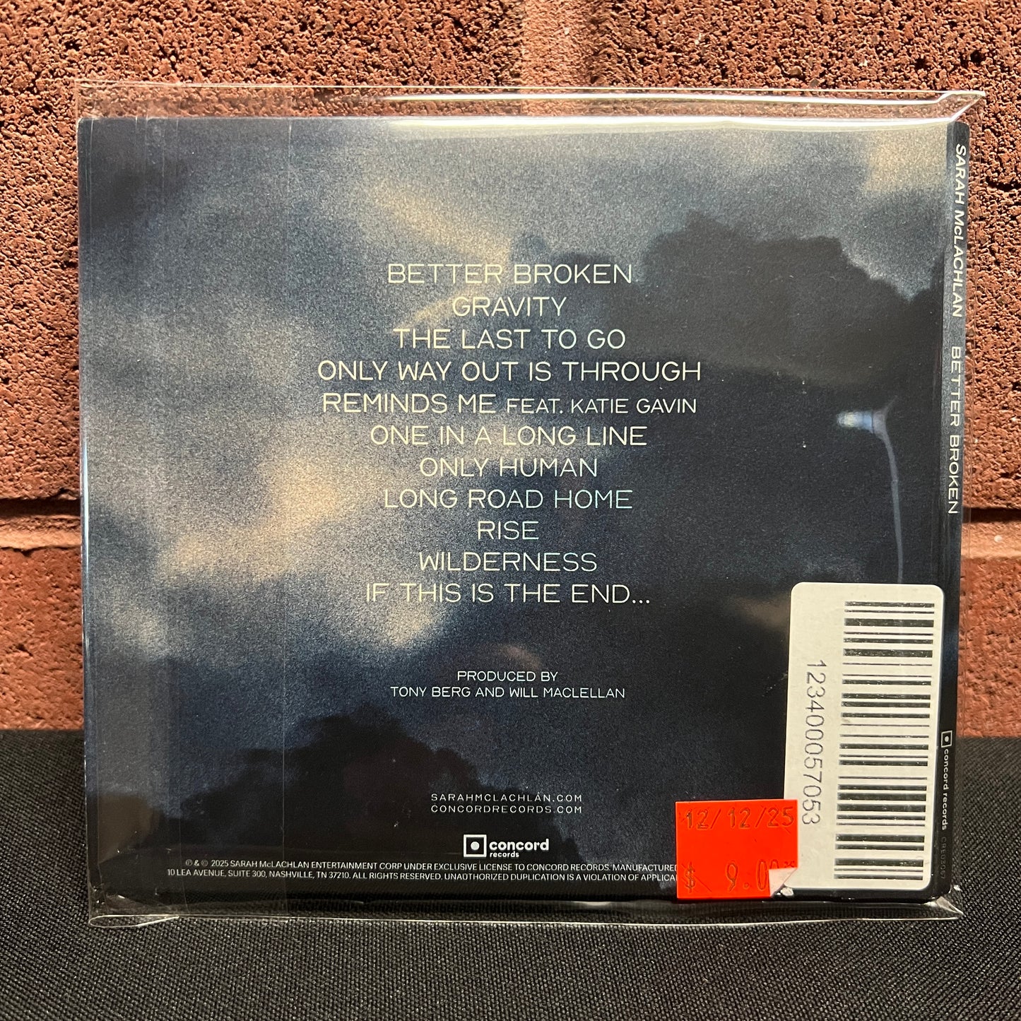 Used CD: Sarah McLachlan "Better Broken" CD