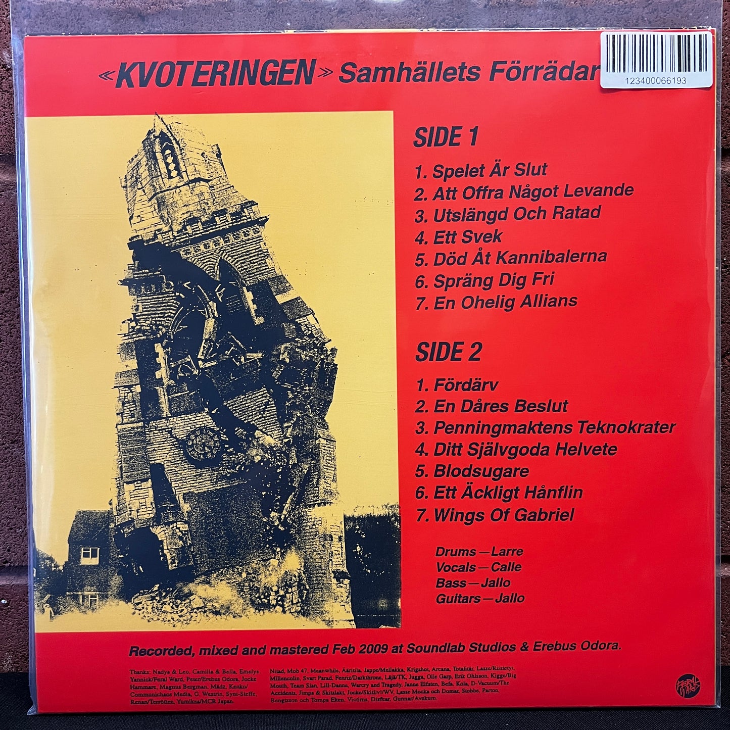 Used Vinyl: Kvoteringen "Samhällets Förrädare" LP (2010 Press - Green Vinyl)
