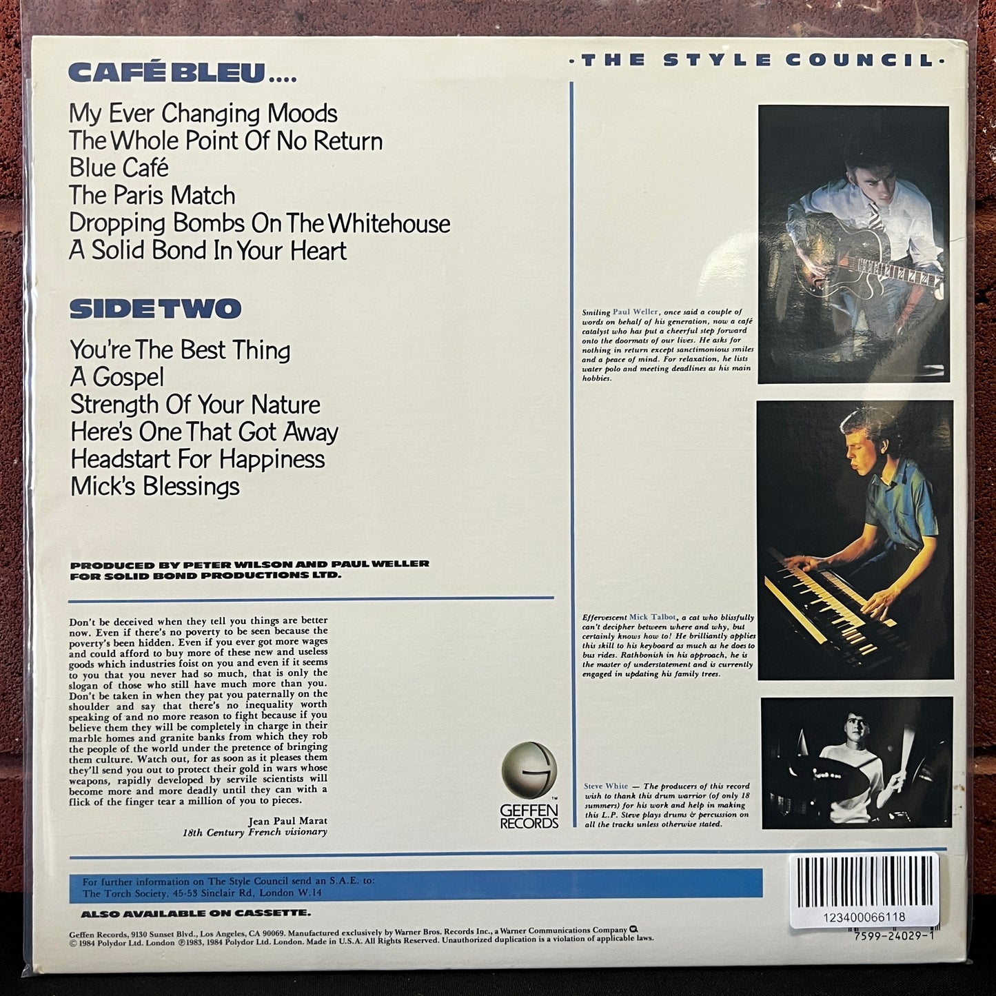 Used Vinyl: The Style Council "My Ever Changing Moods" LP (1984 Press)