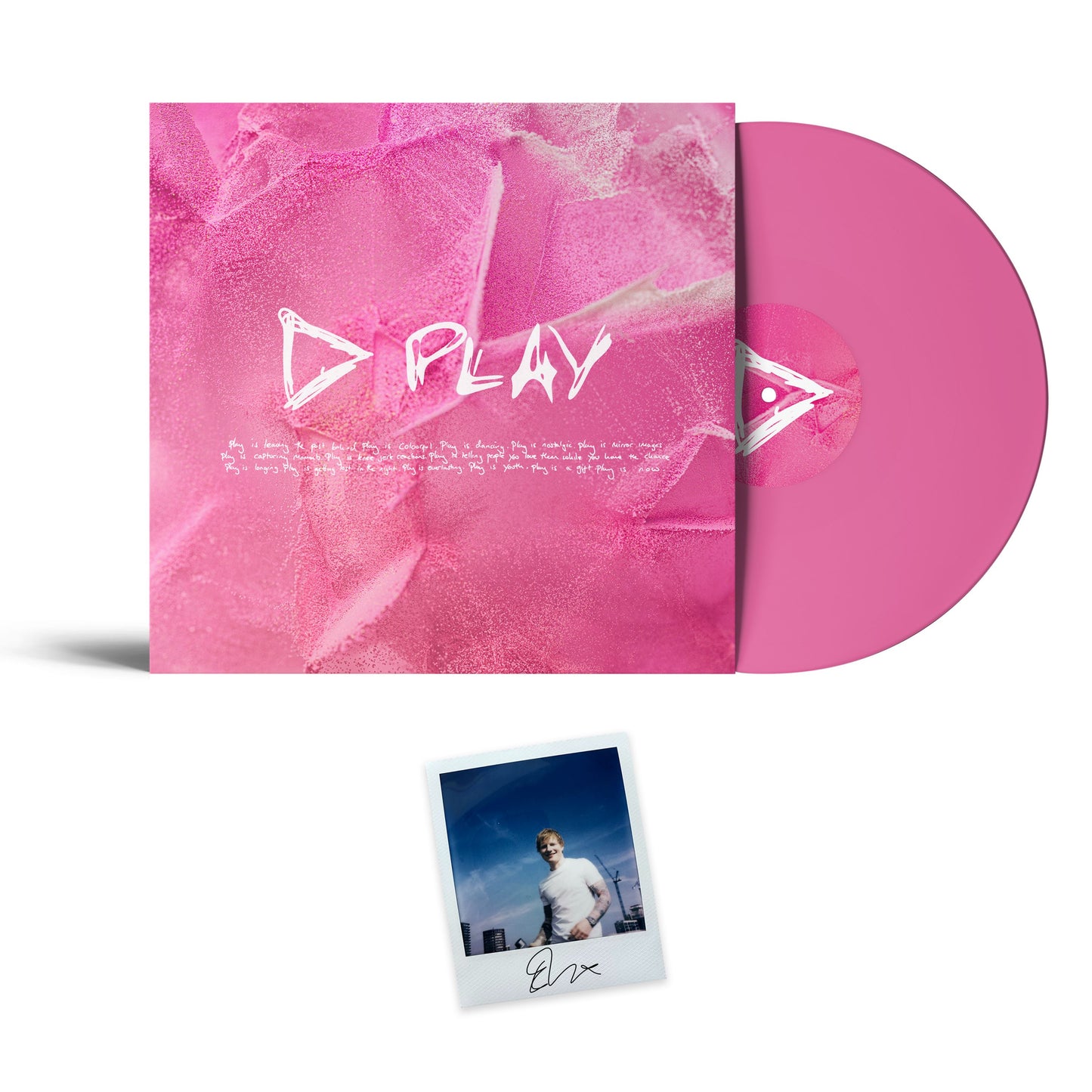 Ed Sheeran "Play" LP (Indie Exclusive Signed Polaroid, Pink Vinyl)