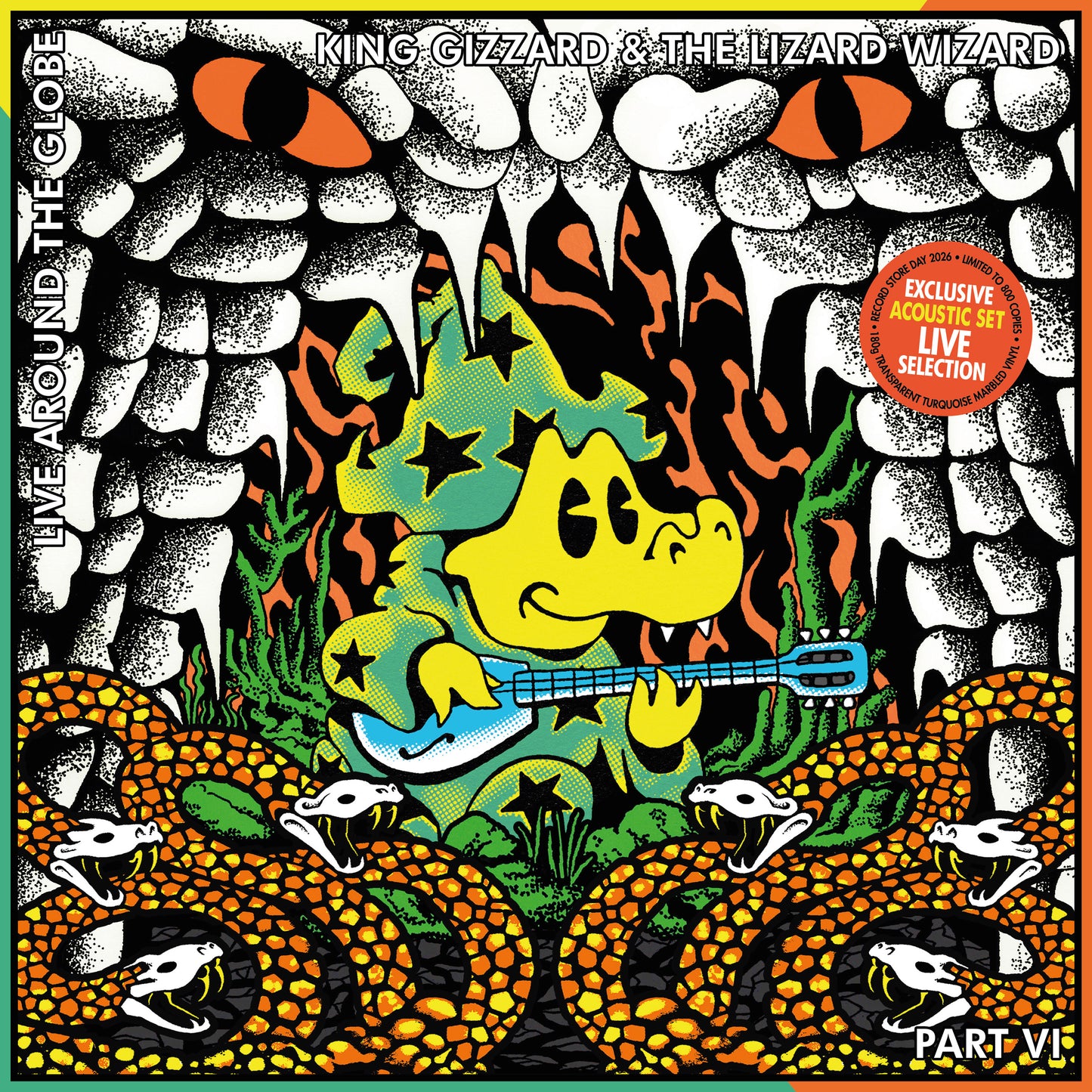 PRE-ORDER: King Gizzard & The Lizard Wizard "Live Around The Globe Part Vi: The Acoustic Concert" LP (180g Transparent Turquoise Marbled Vinyl)
