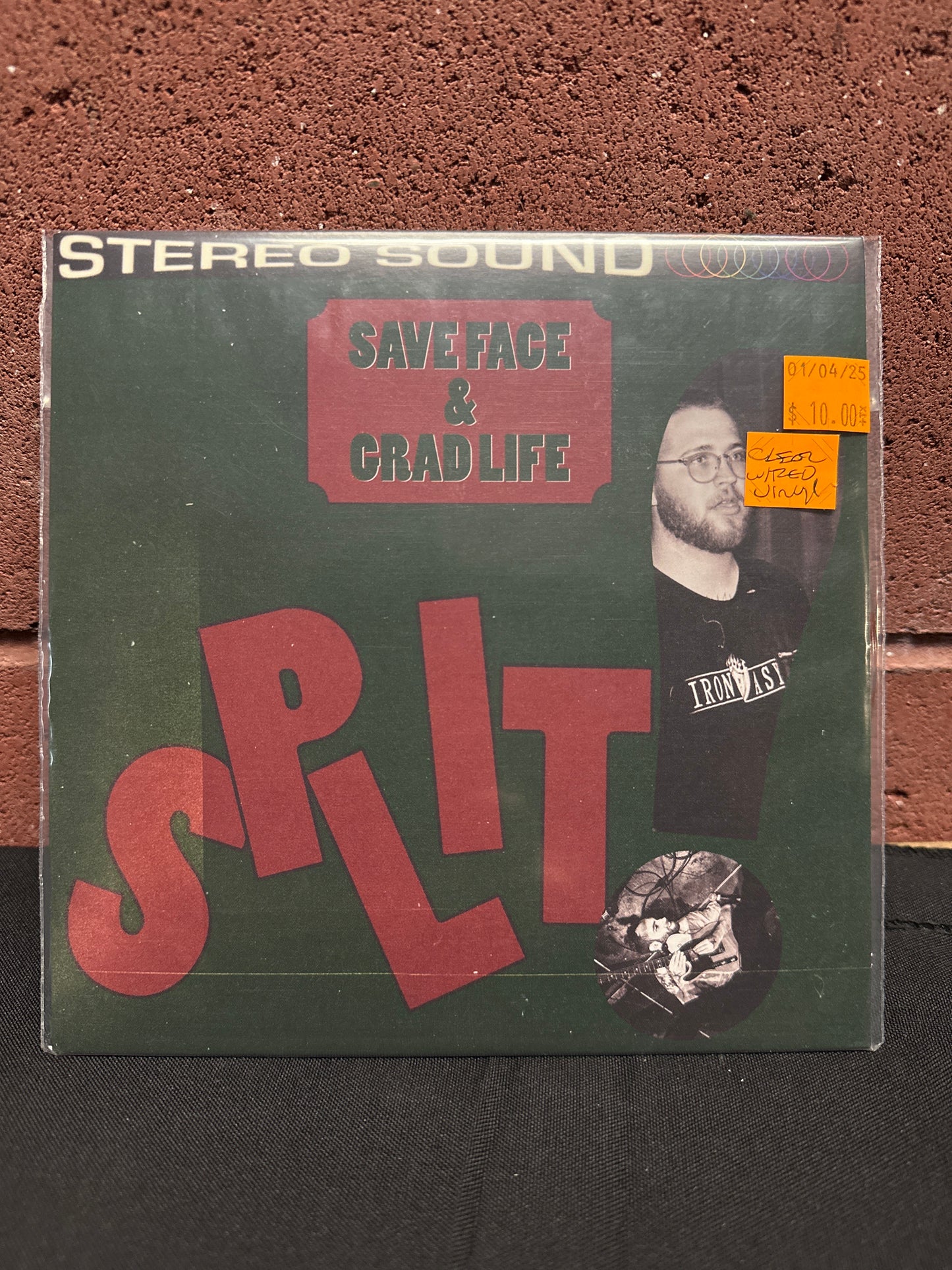 Used Vinyl: Save Face / Grad Life "Split" 7" (Clear w/Red Splatter)