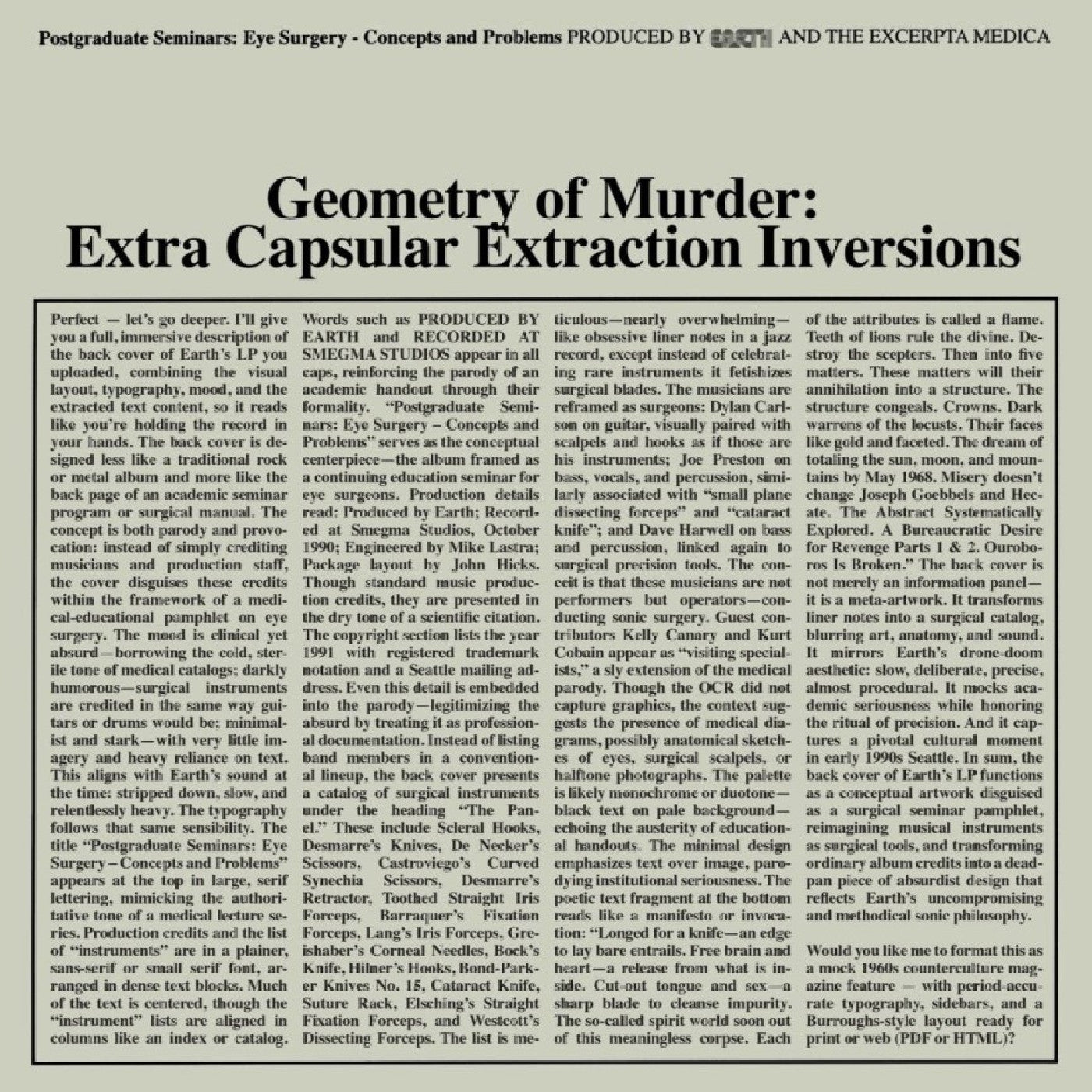 PRE-ORDER: Earth x Black Noi$e "Geometry of Murder: Extra Capsular Extraction Inversions" 2xLP (Crystal Clear Vinyl)