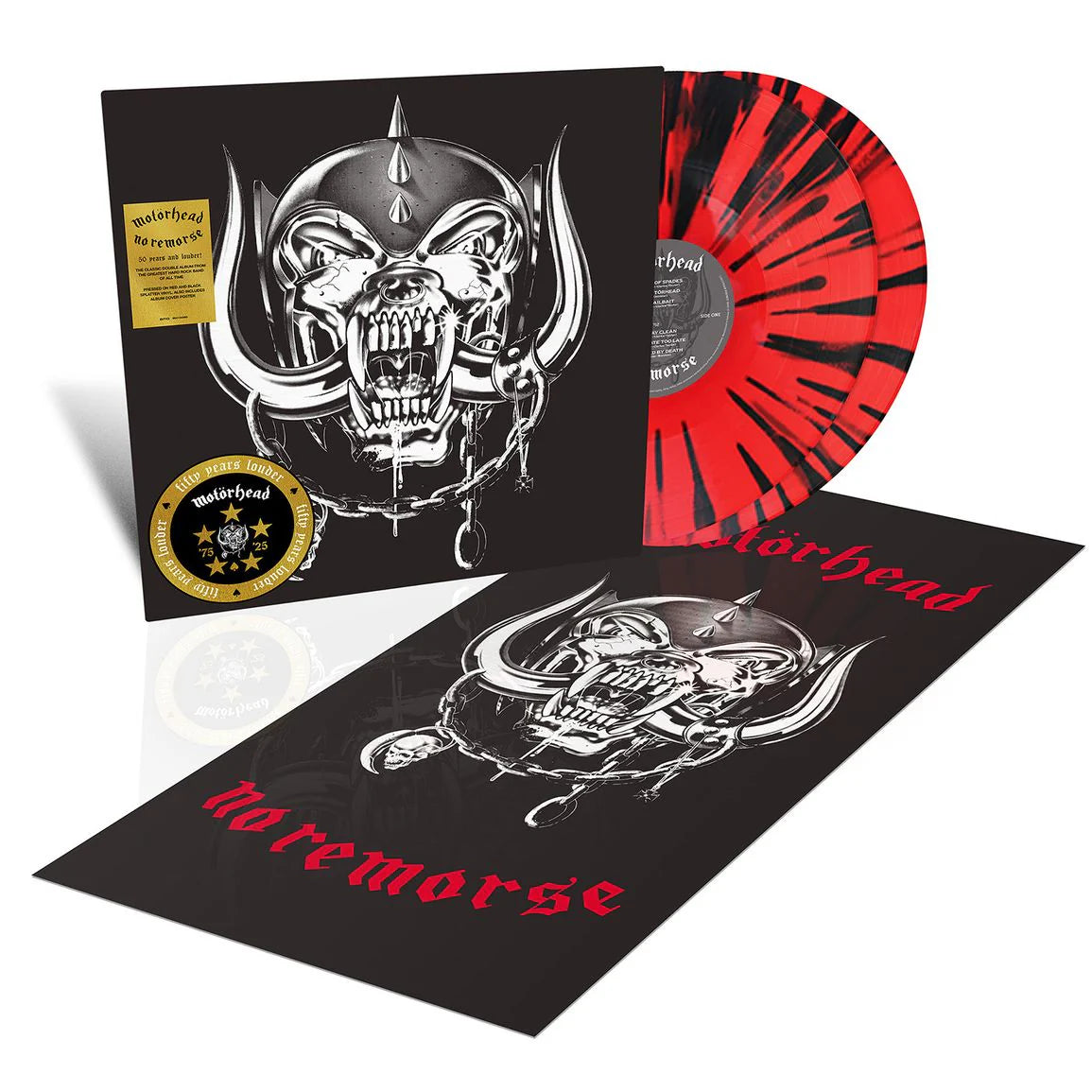 Motorhead "No Remorse (50th Anniversary)" 2xLP (Red/Black Splatter Vinyl)