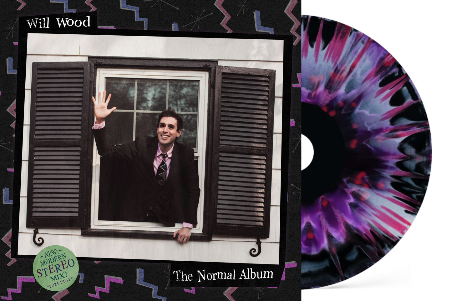 Will Wood "The Normal Album" LP (Indie Exclusive "Cyber Shock Purple" A-Side/B-Side White, Neon Violet, Black Splatter Vinyl)