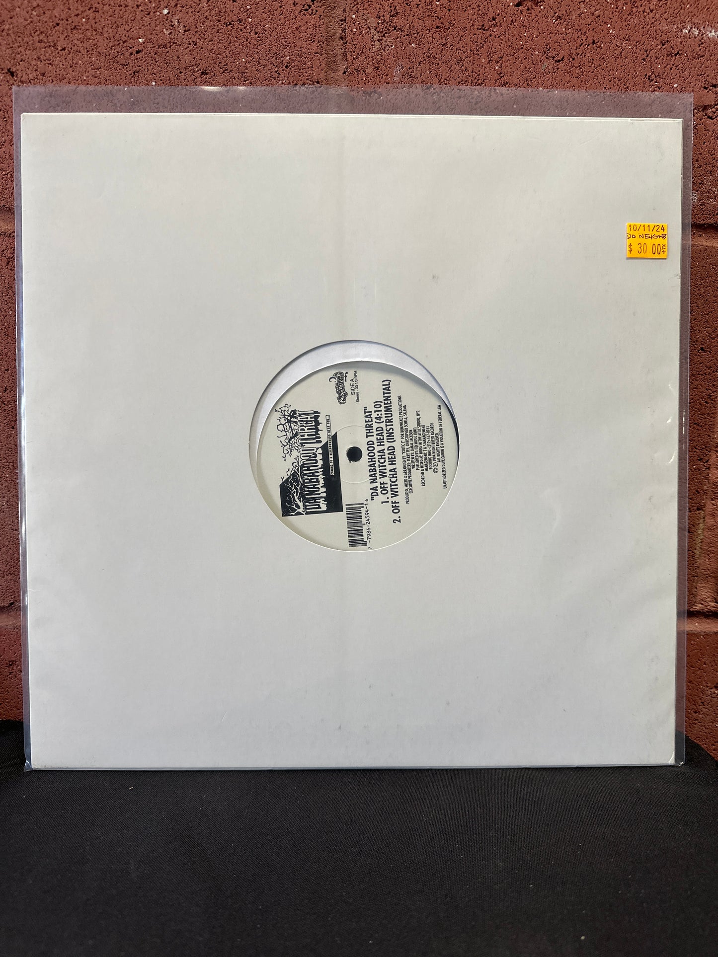 Used Vinyl: Da Nabahood Threat "Off Witcha Head / Coming From Da Dirt" 12"