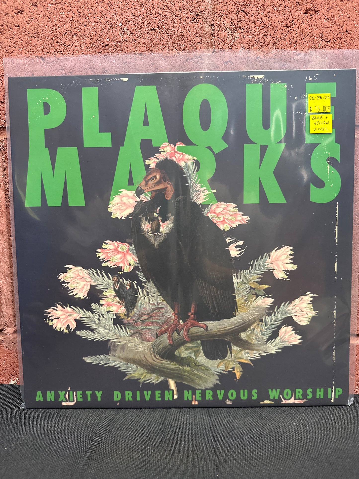 Used Vinyl: Plaque Marks "Anxiety Driven Nervous Worship" 12" (Blue and yellow vinyl)