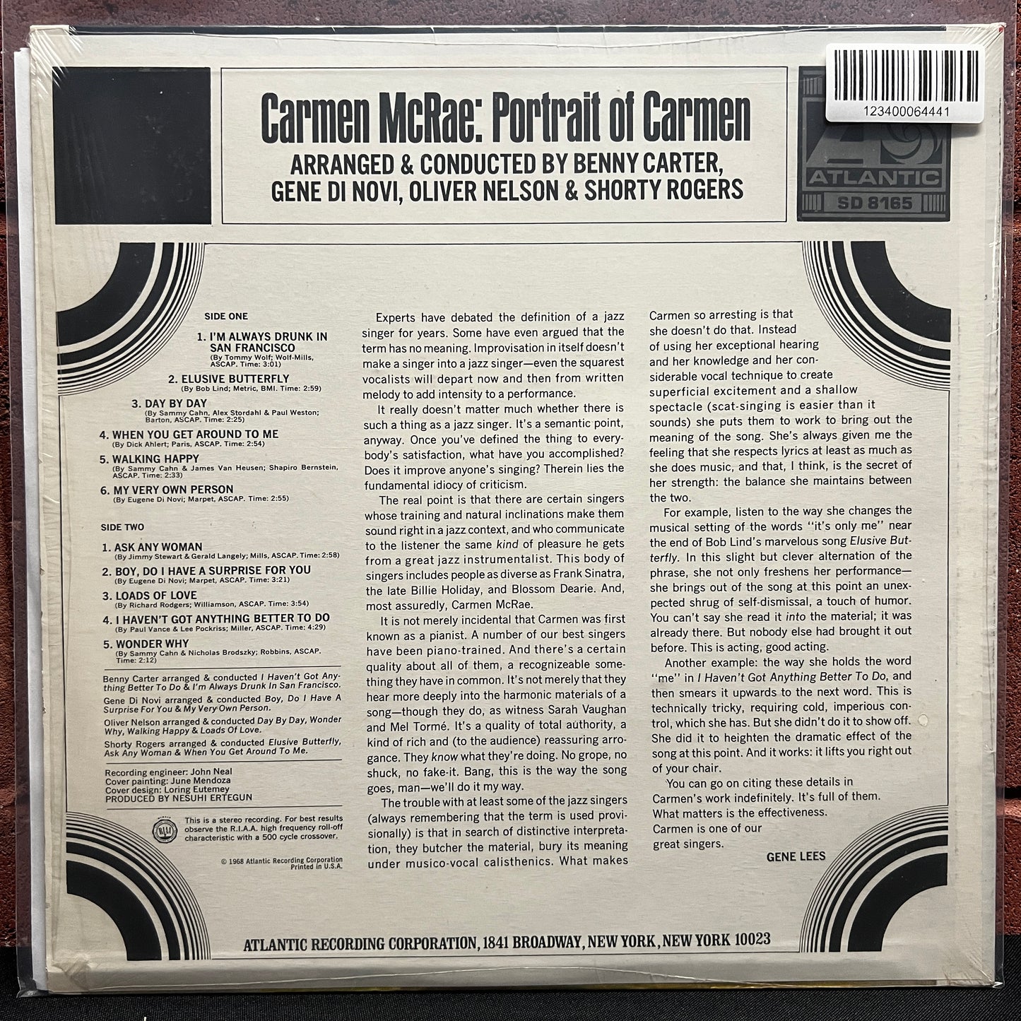 Used Vinyl: Carmen McRae "Portrait Of Carmen" LP (1968 Press)