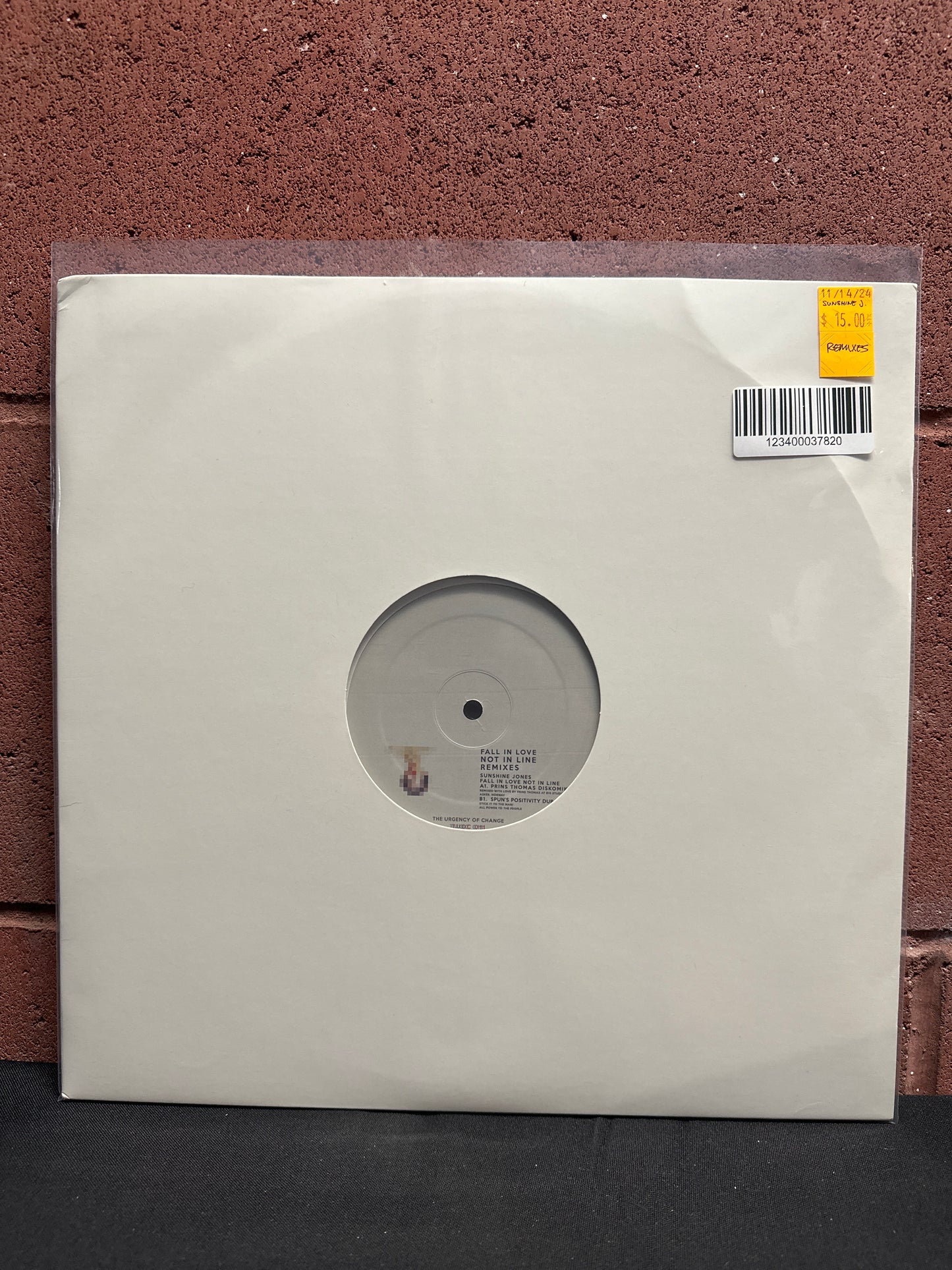 Used Vinyl: Sunshine Jones "Fall In Love Not In Line Remixes" 12"