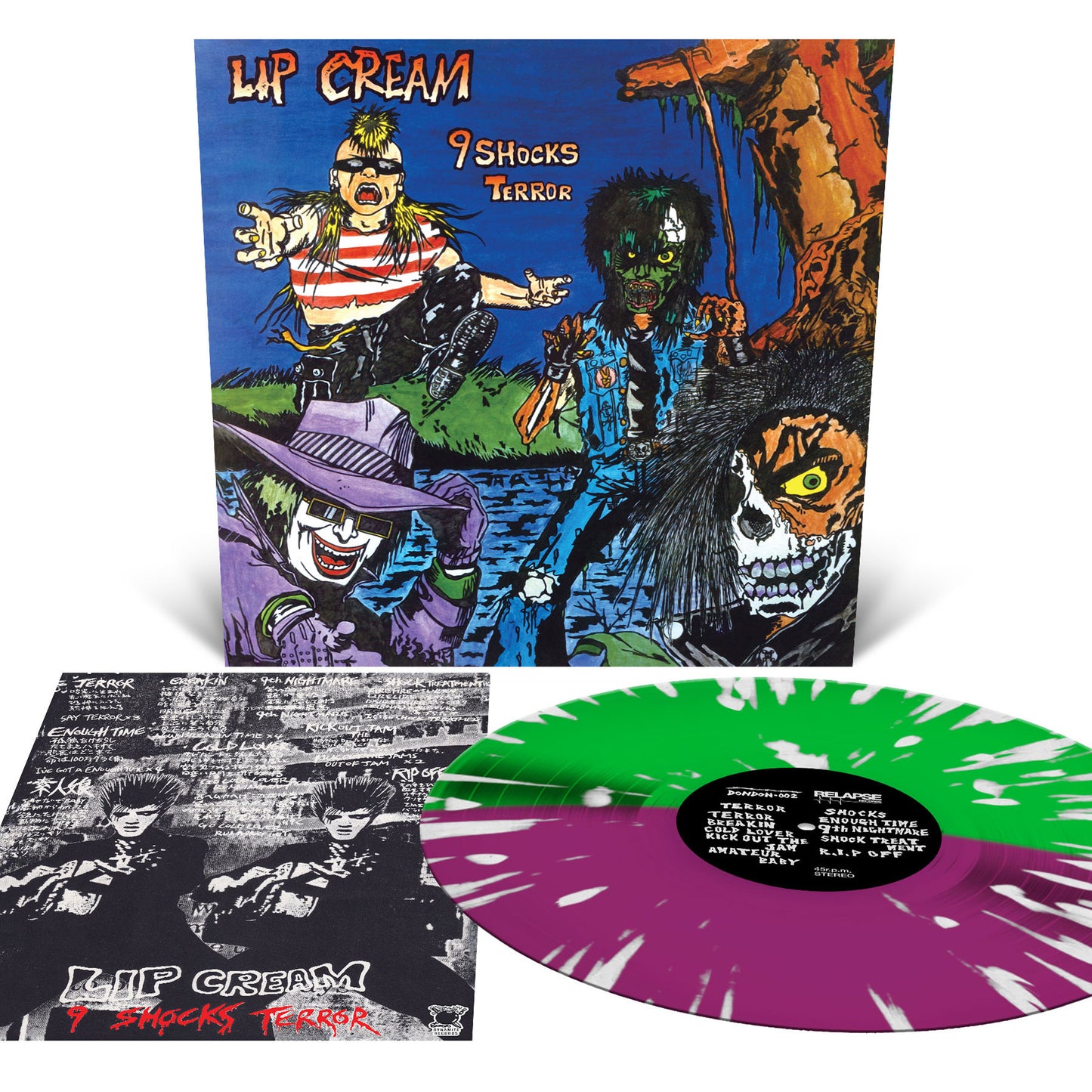 LIP CREAM "9 Shocks Terror" LP (Indie Exclusive Half Green/Half Purple Splatter Vinyl)