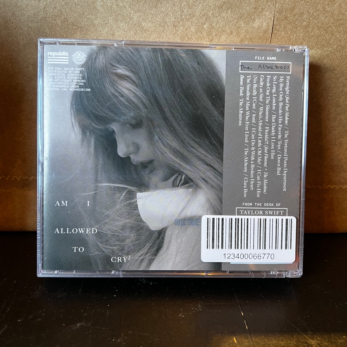 Used CD: Taylor Swift "The Tortured Poets Department (The Albatross)" CD (2024 Press - Sealed)