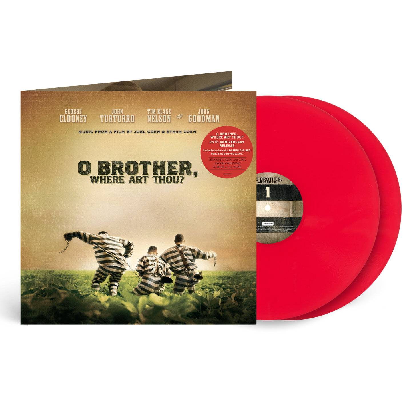 PRE-ORDER: V/A "O Brother, Where Art Thou? (OST) (25th Anniversary)" 2xLP (Indie Exclusive "Dapper Dan Red" Vinyl)