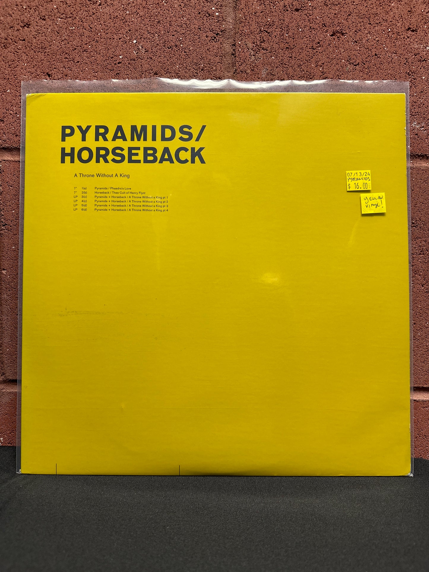 Used Vinyl: Pyramids / Horseback "A Throne Without A King" LP + 7" (Yellow vinyl)