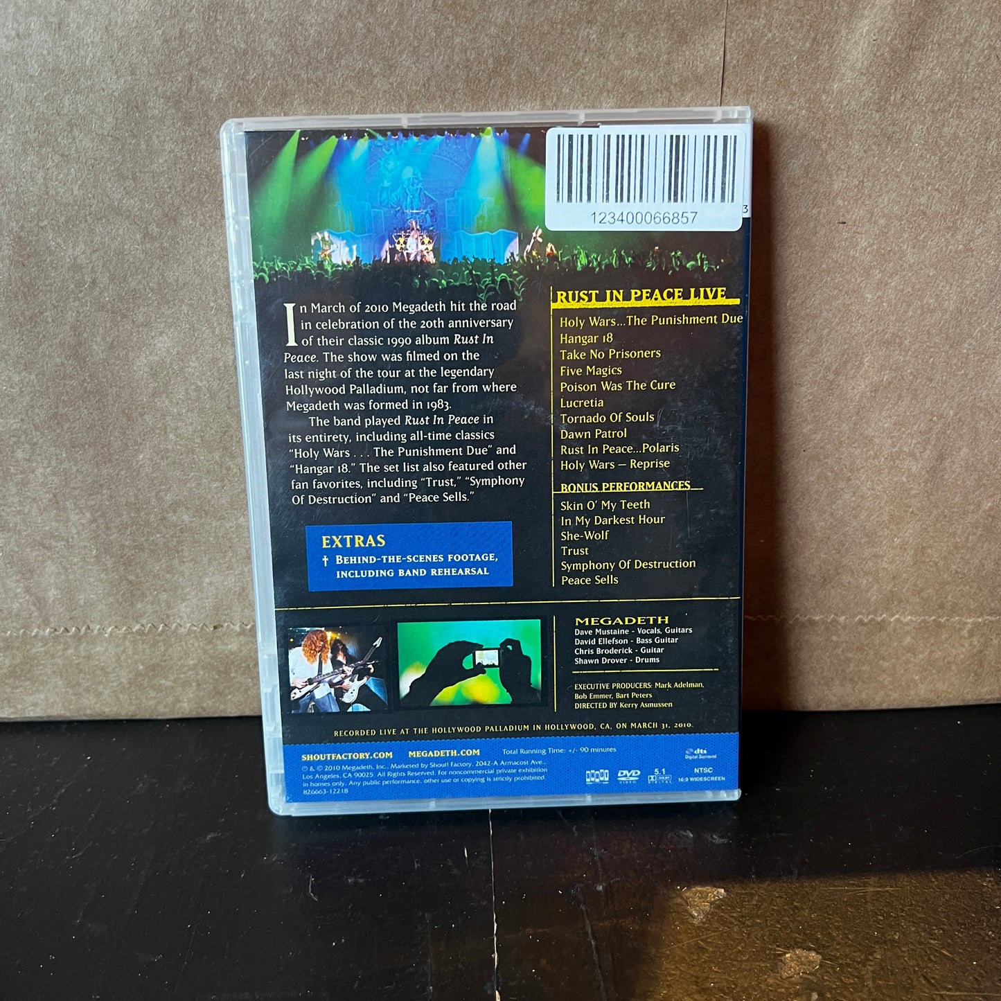 Used DVD: Megadeth "Rust In Peace Live" DVD (2010 Press)
