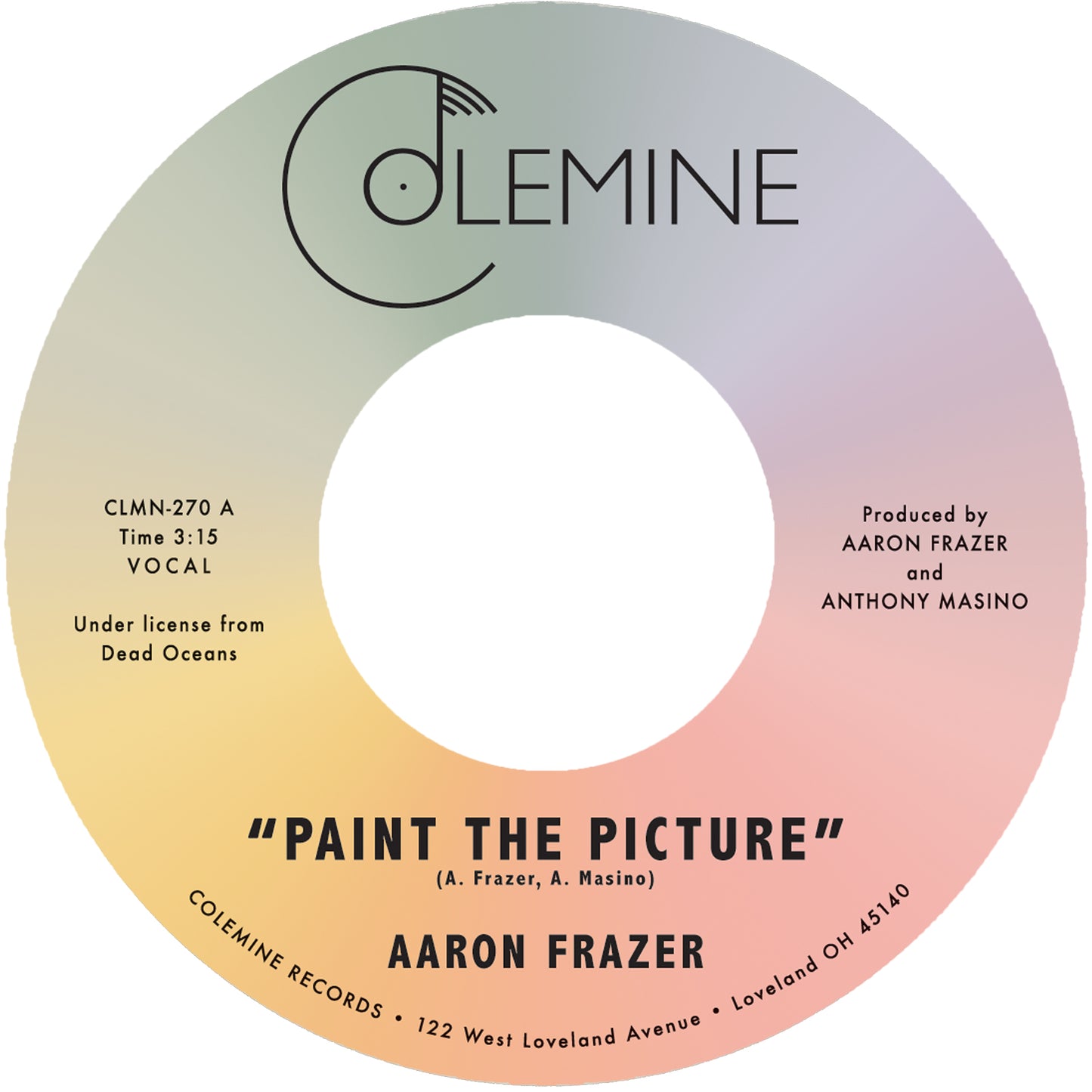 PRE-ORDER: Aaron Frazer "Paint The Picture / Back Into The World" 7" (Opaque Bubblegum Color Vinyl)