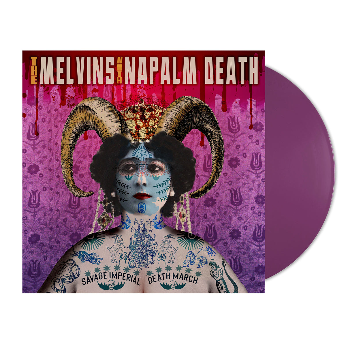The Melvins with Napalm Death "Savage Imperial Death March" LP (Orchid Vinyl)