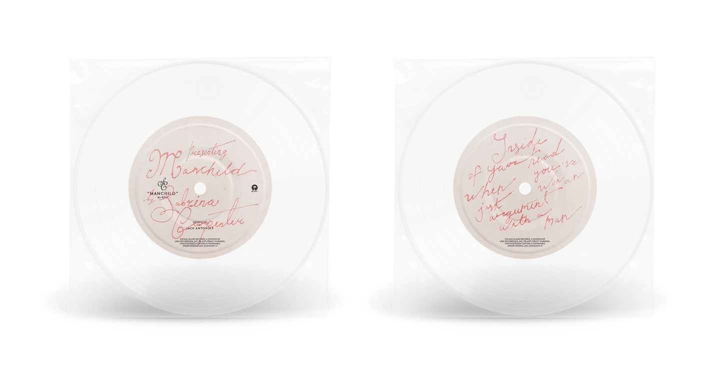 PRE-ORDER: Sabrina Carpenter "Manchild" 7" (Indie Exclusive Clear Vinyl)