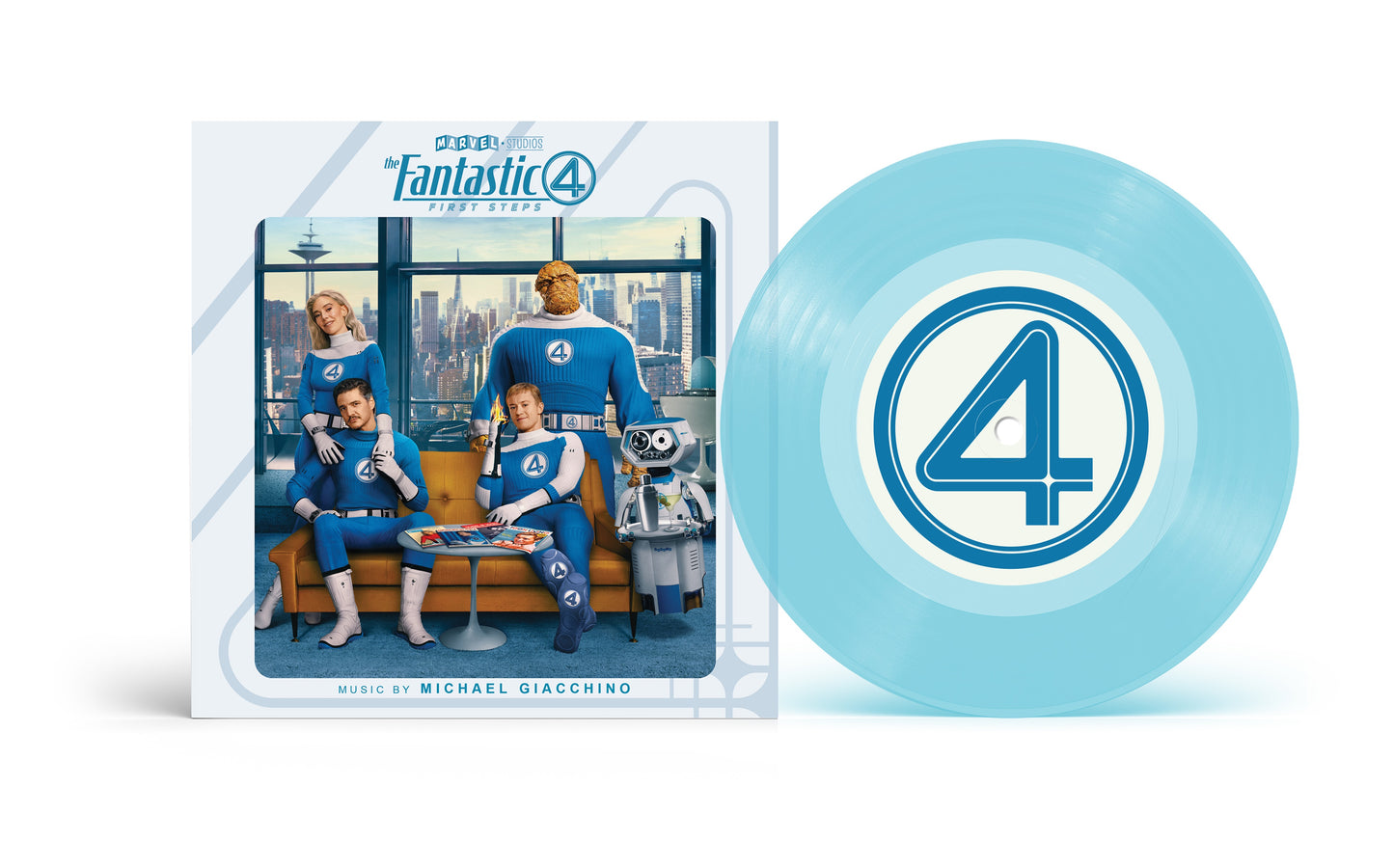 Michael Giacchino/Andrea Datzman "The Fantastic Four: First Steps Main Theme / Let Us Be Devoured" 7" Single (Galactic Blue Vinyl)