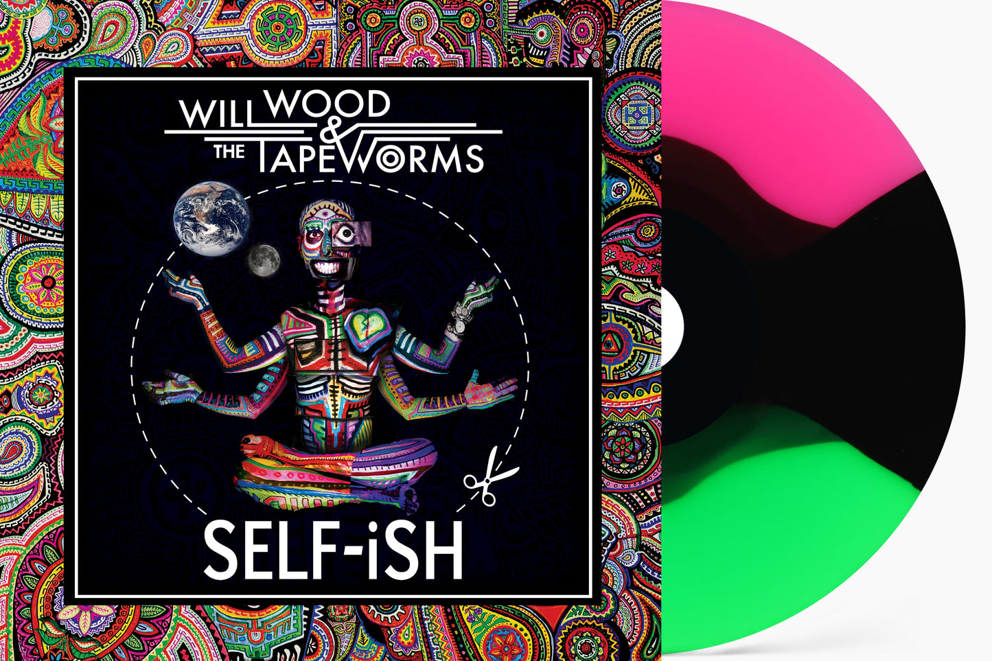 PRE-ORDER: Will Wood "Self-ish" LP (Indie Exclusive "Cortex Coil" Neon Pink, Black, Neon Green 3 Color Stripe Vinyl)