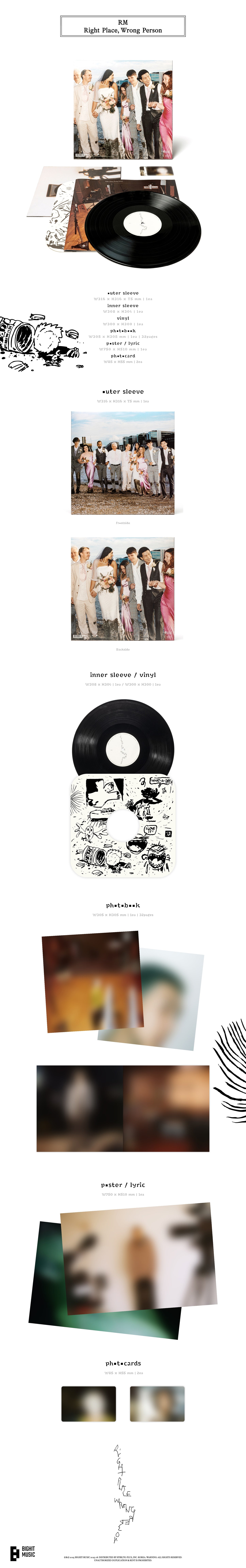 RM (BTS) "Right Place, Wrong Person" LP