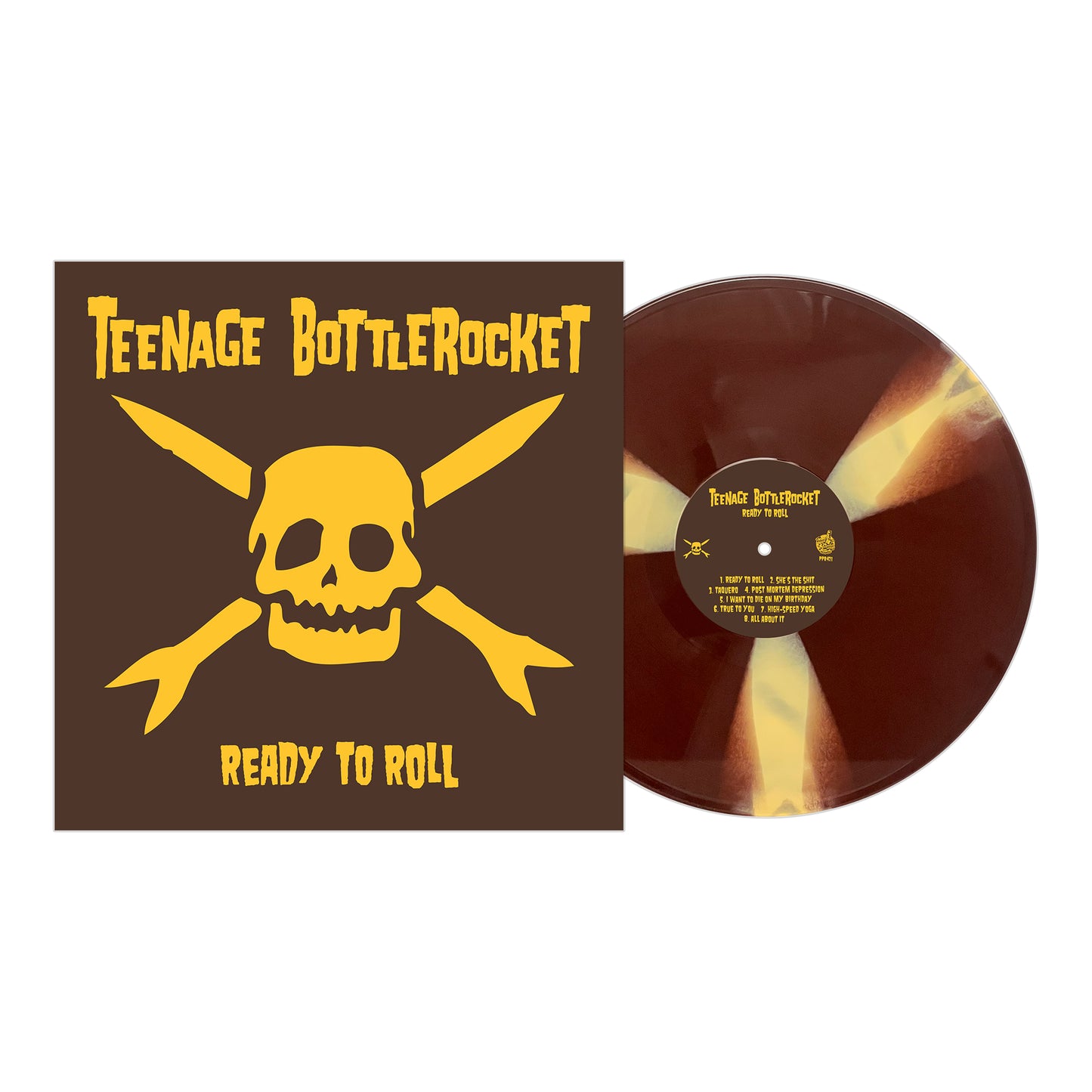 Teenage Bottlerocket "Ready to Roll" LP (Brown/Yellow Pinwheel Vinyl)