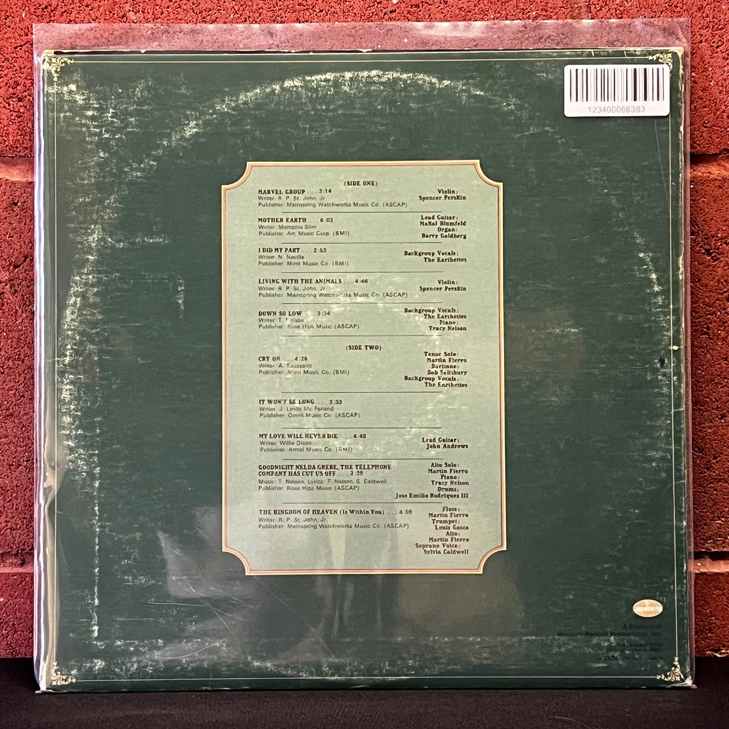 Used Vinyl: Mother Earth "Living With The Animals" LP (1968 Press)