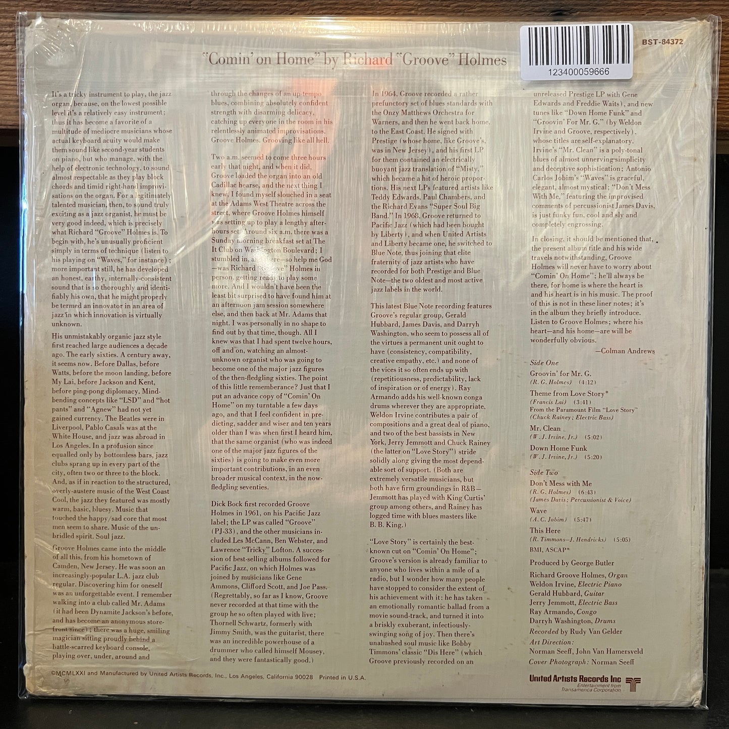 Used Vinyl: Richard "Groove" Holmes "Comin' On Home" LP (1971 pressing)