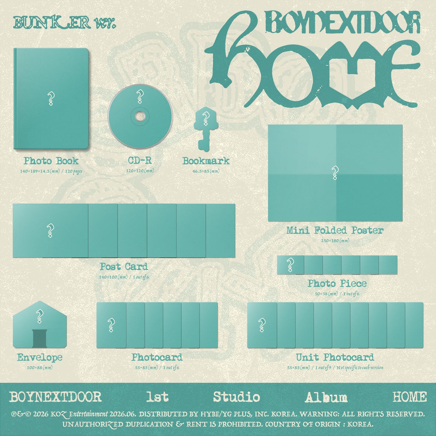 PRE-ORDER: BOYNEXTDOOR "1st STUDIO ALBUM 'HOME'" CD (BUNKER ver.)
