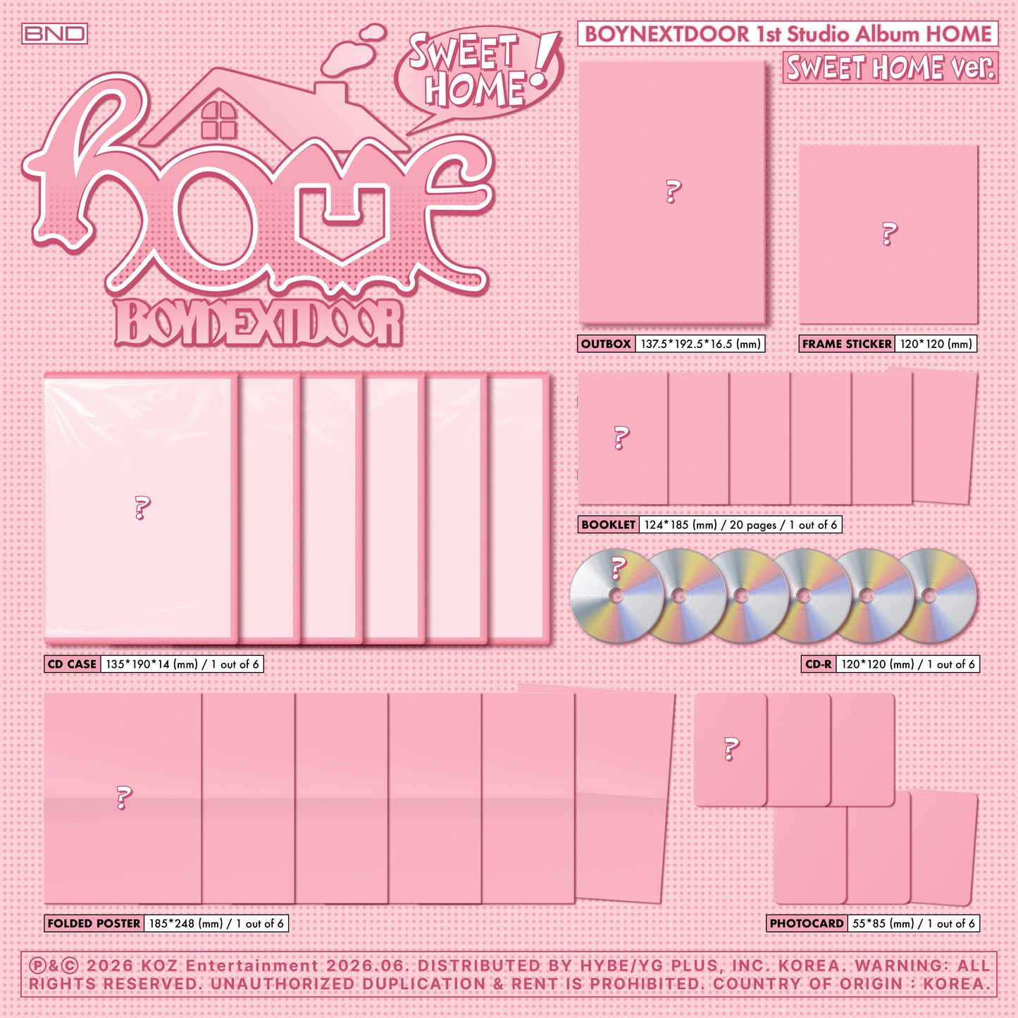 PRE-ORDER: BOYNEXTDOOR "1st STUDIO ALBUM 'HOME'" CD (SWEET HOME ver.)