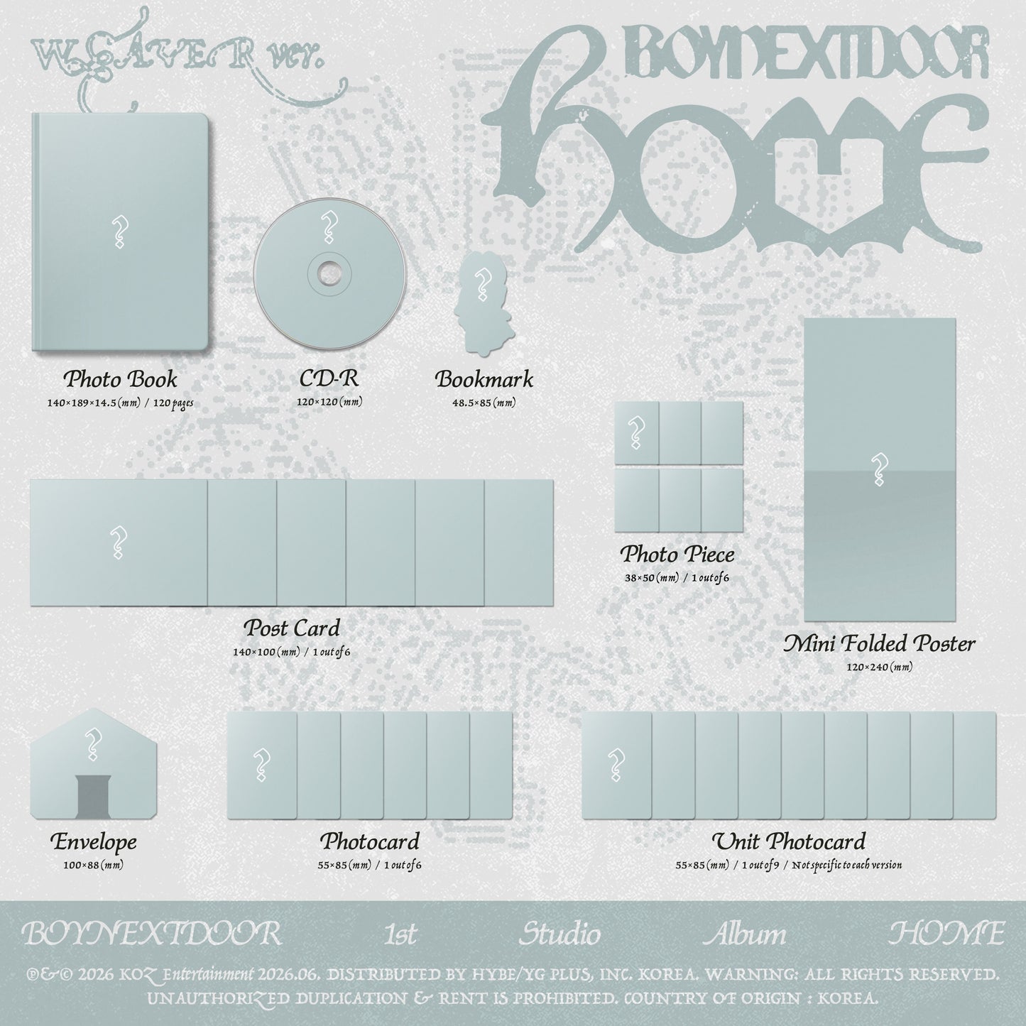 PRE-ORDER: BOYNEXTDOOR "1st STUDIO ALBUM 'HOME'" CD (WEAVER ver.)