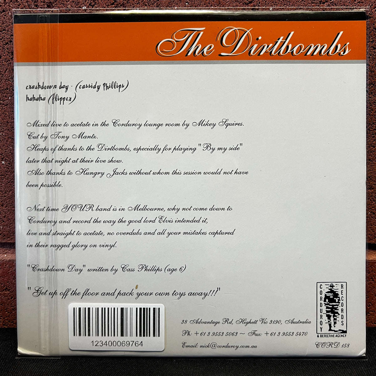 Used Vinyl: Dirtbombs "Crash Down Day / Hahaha" 7" (Australian press)