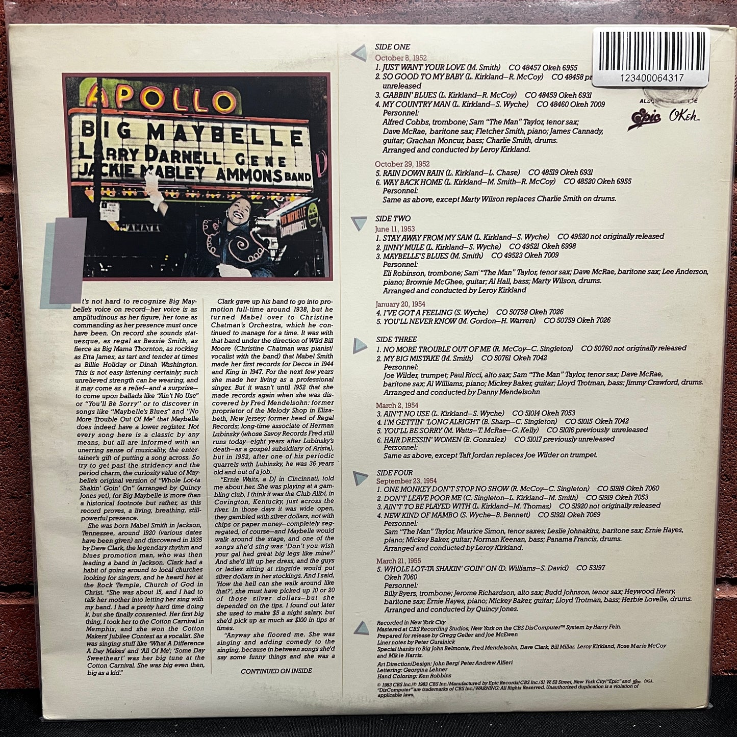 Used Vinyl: Big Maybelle "The Okeh Sessions" 2xLP (1983 Press)