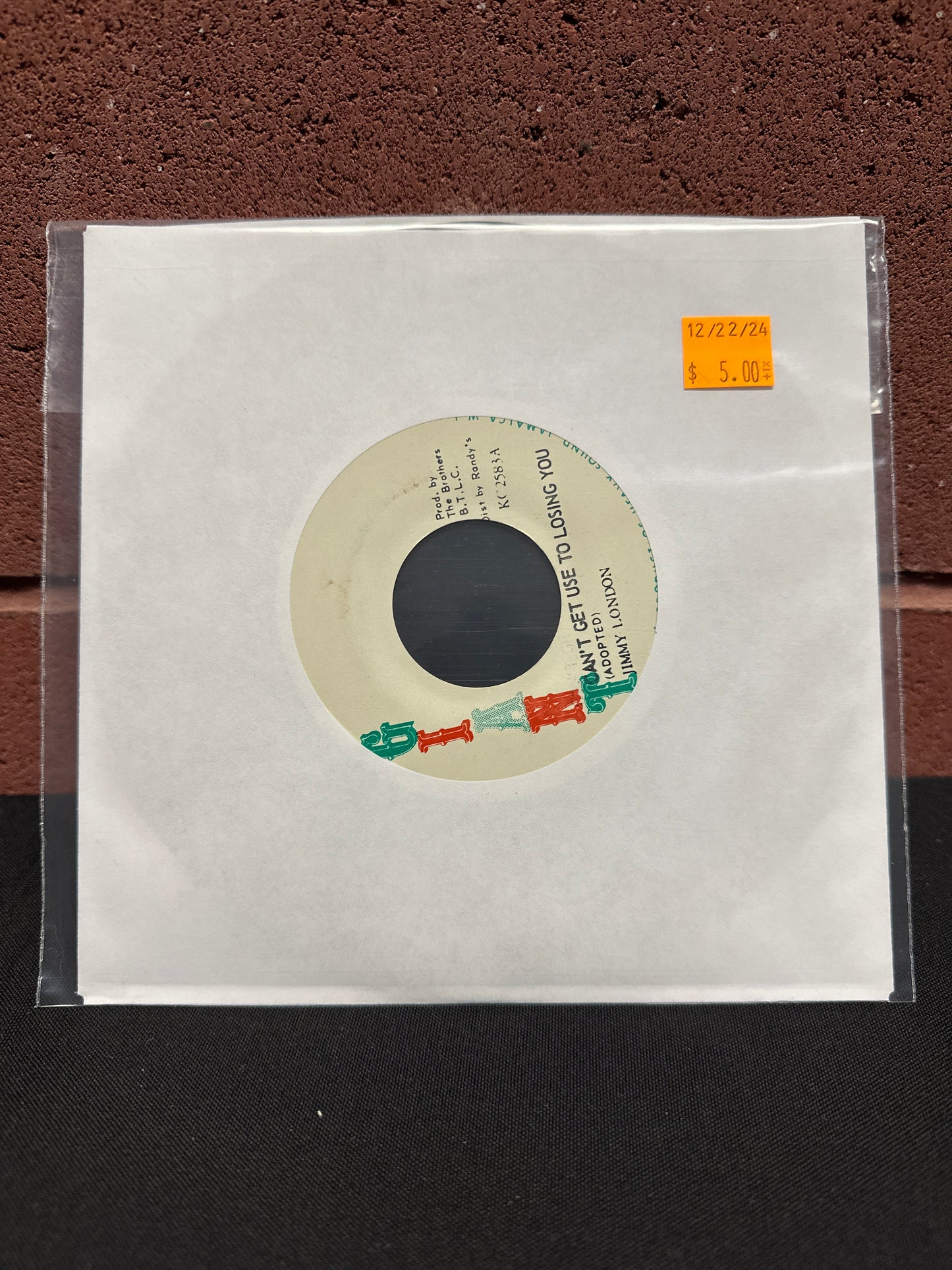 Used Vinyl: Jimmy London "Can't Get Use To Losing You" 7"